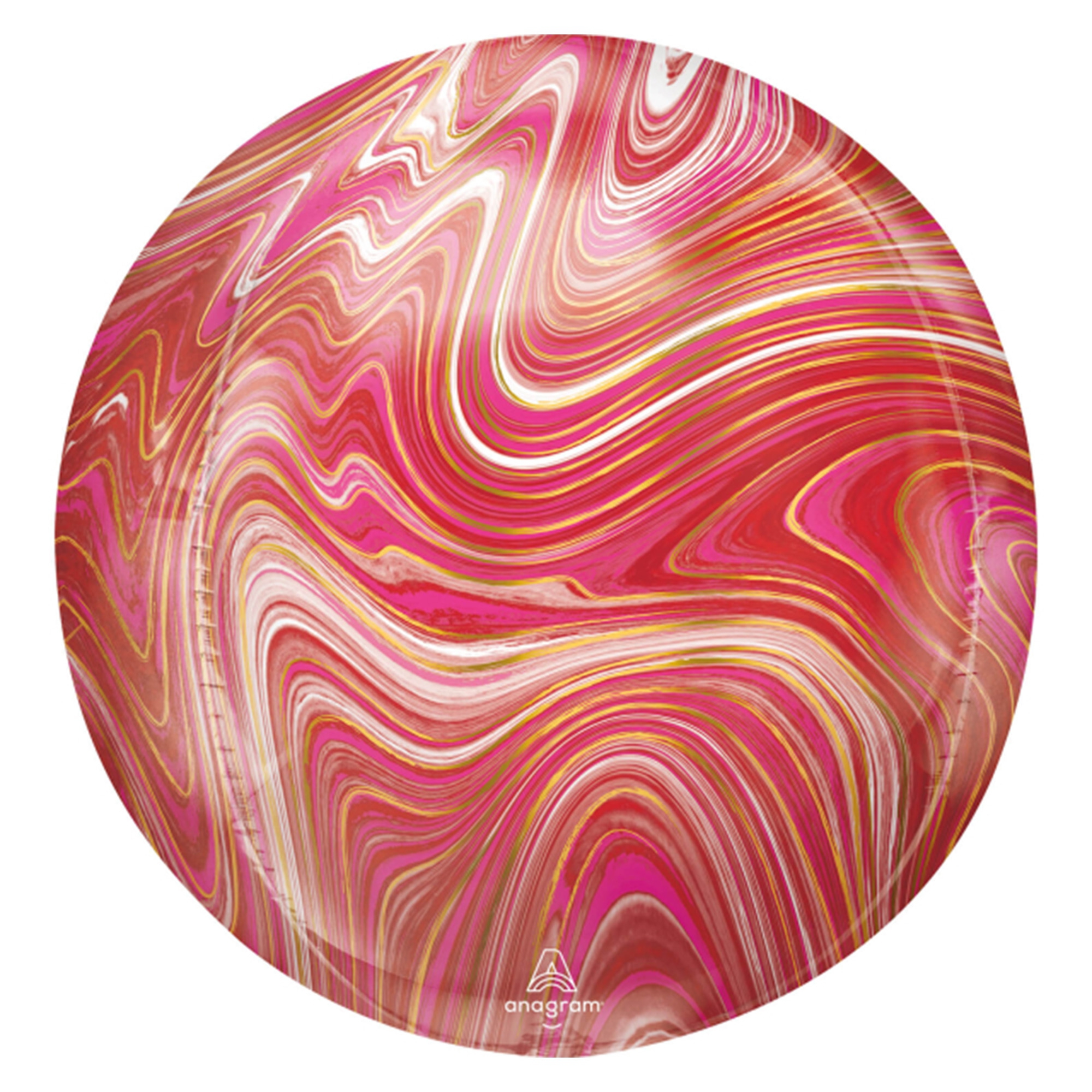 Folienballon Orbz Marblez Rot-Pink 40cm