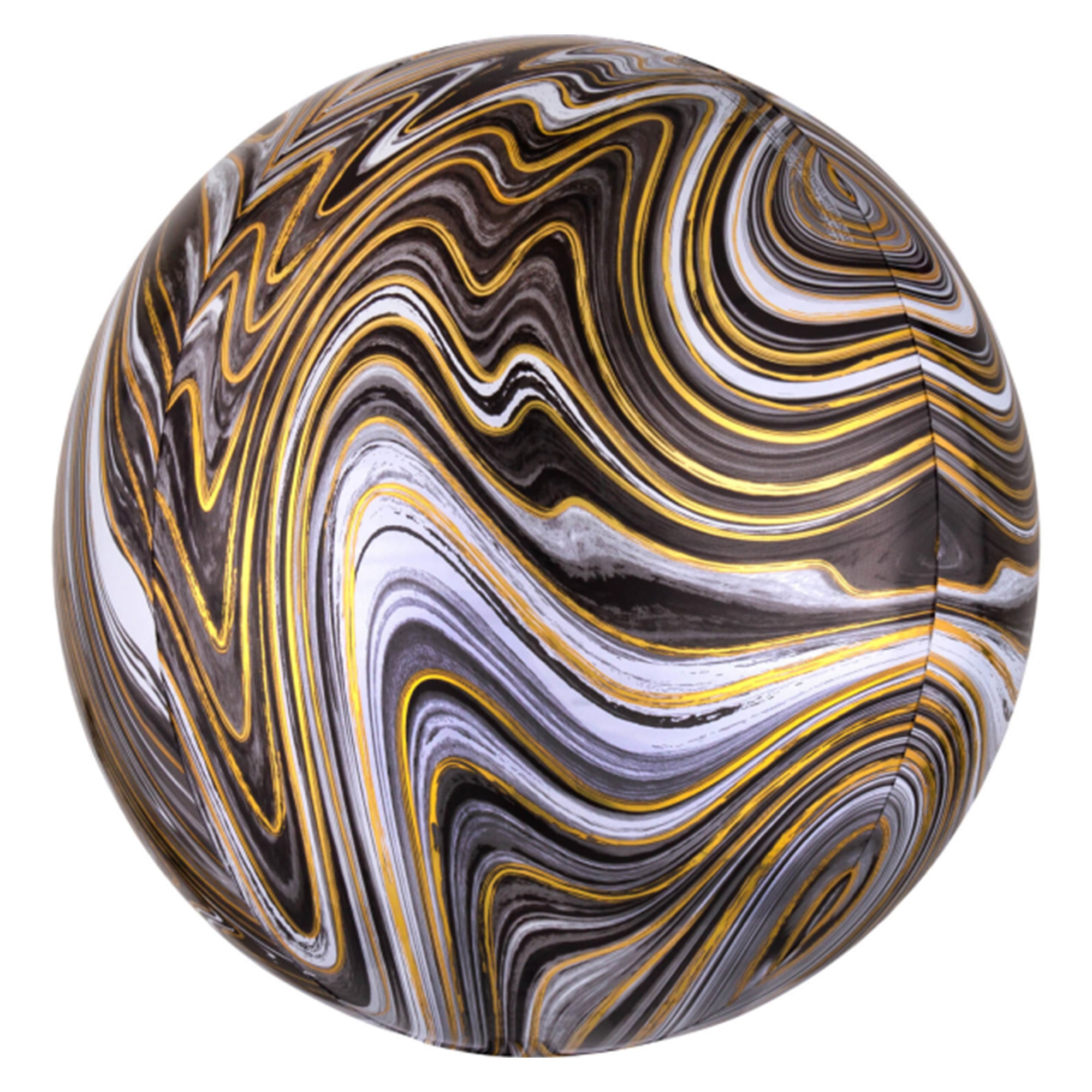Folienballon Orbz Marblez Schwarz 40cm Helme