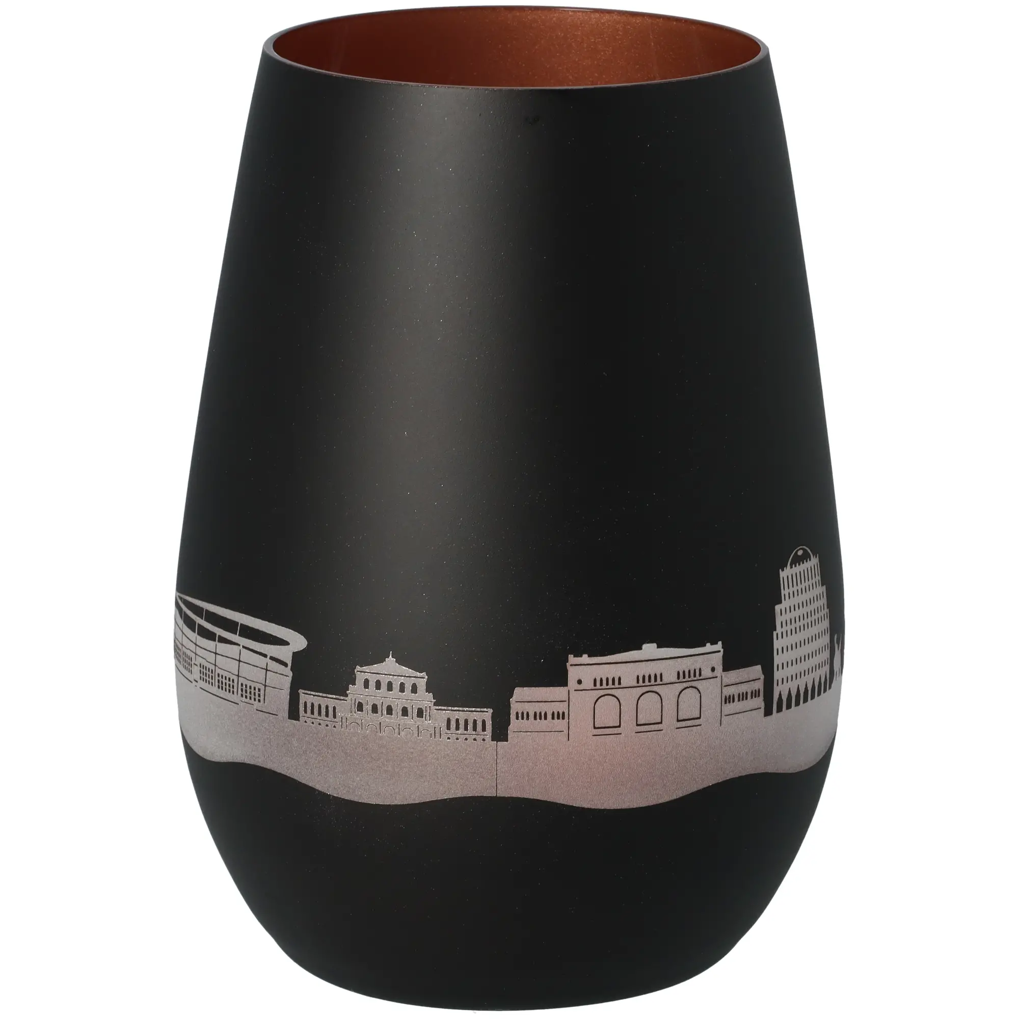 Windlicht Skyline Hannover Schwarz/Bronze
