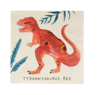 Meri Meri - 16 Cocktailservietten "Königreich der Dinosaurier" Meri Meri - 16 Cocktailservietten "Königreich der Dinosaurier"