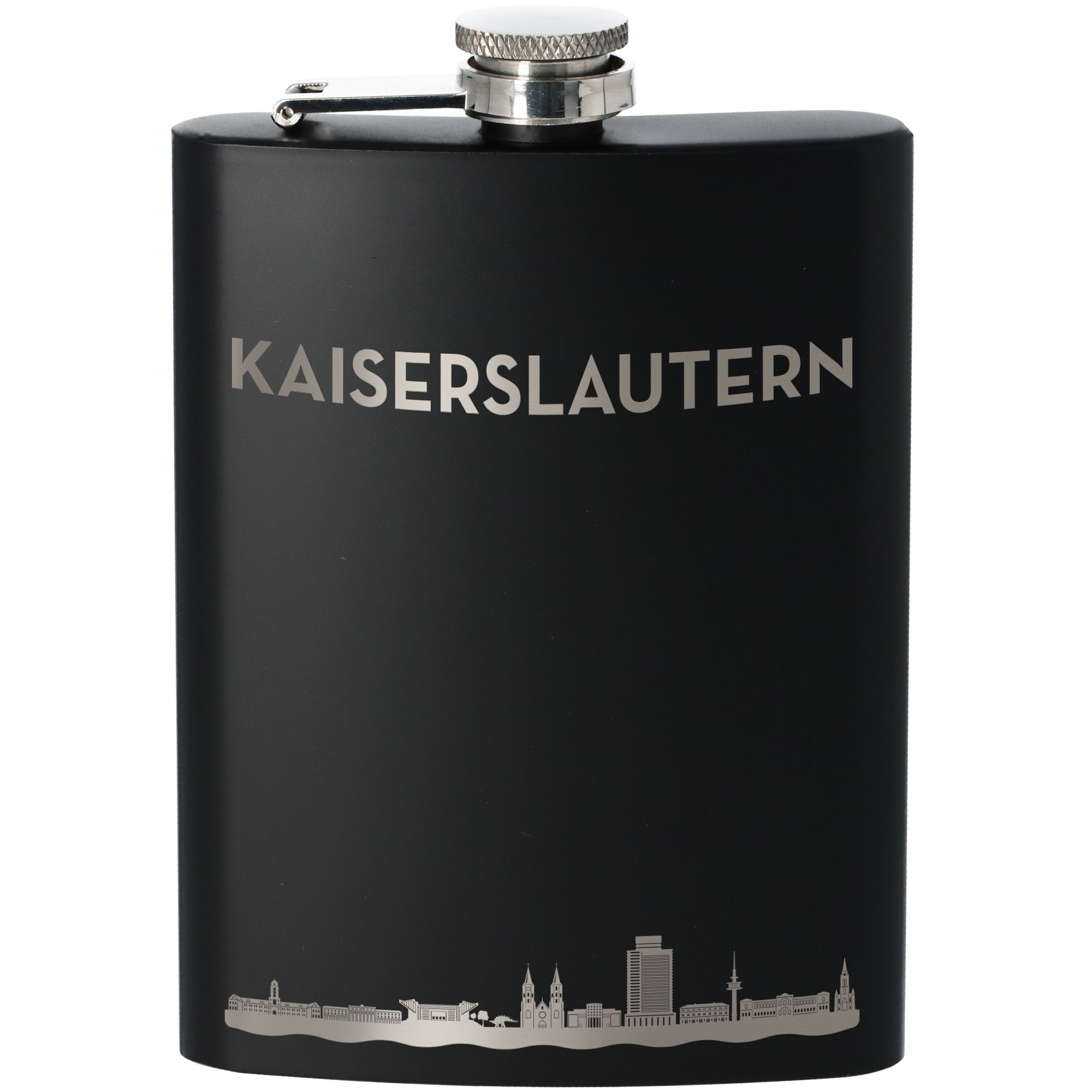 Flachmann Skyline Kaiserslautern Schwarz 225ml Flasche, Rasierwasser