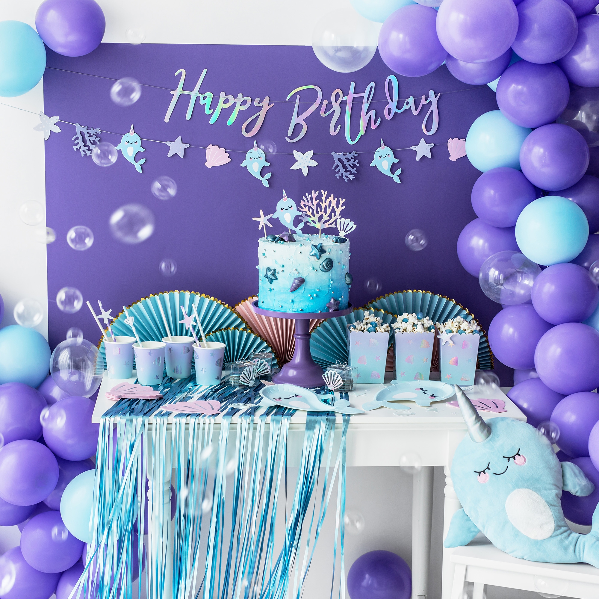 Folienballon "Narwal" 85 cm