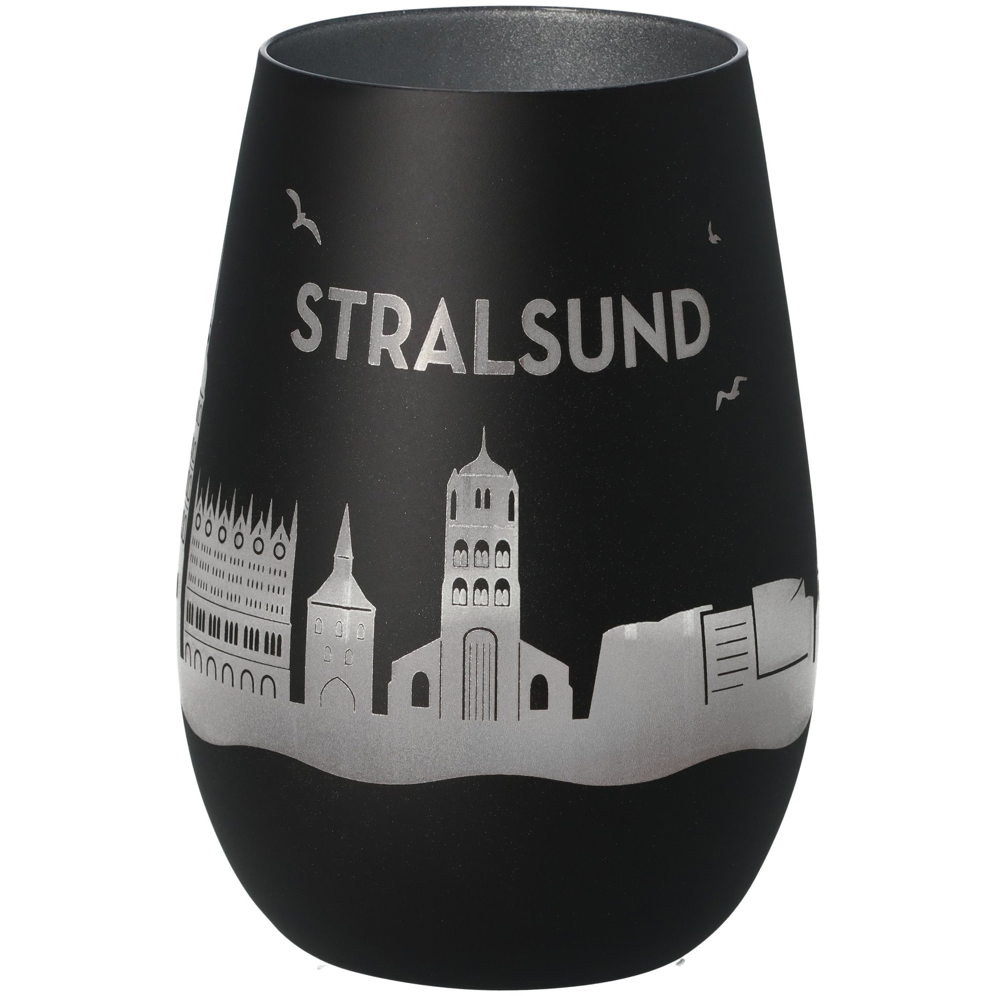 Windlicht Skyline Stralsund Schwarz/Silber Windlicht Skyline Stralsund Schwarz/Silber