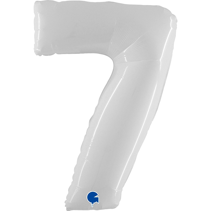 Folienballon Zahl 7 Shiny White 100cm/40" Folienballon Zahl 7 Shiny White 100cm/40"