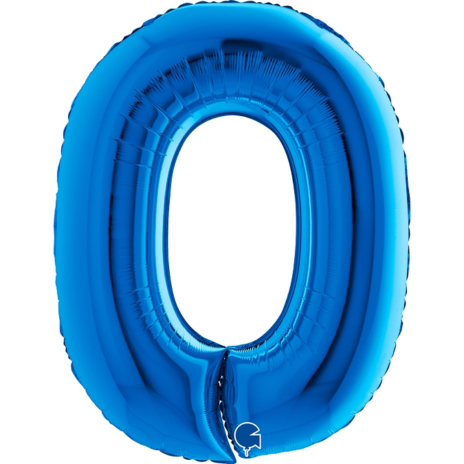 Folienballon Zahl 0 Blau 100cm