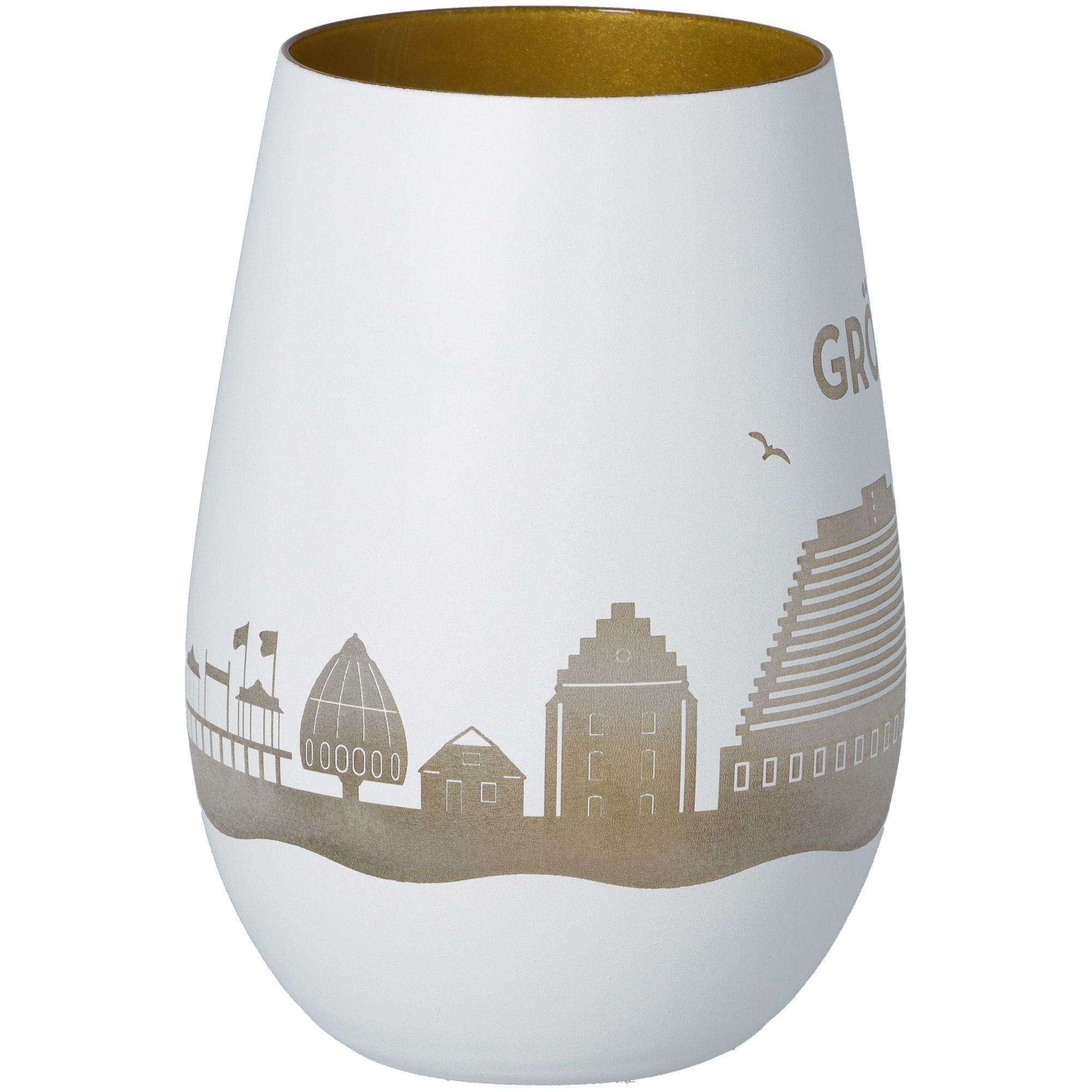 Windlicht Skyline Grömitz Weiß/Gold Windlicht Skyline Grömitz Weiß/Gold