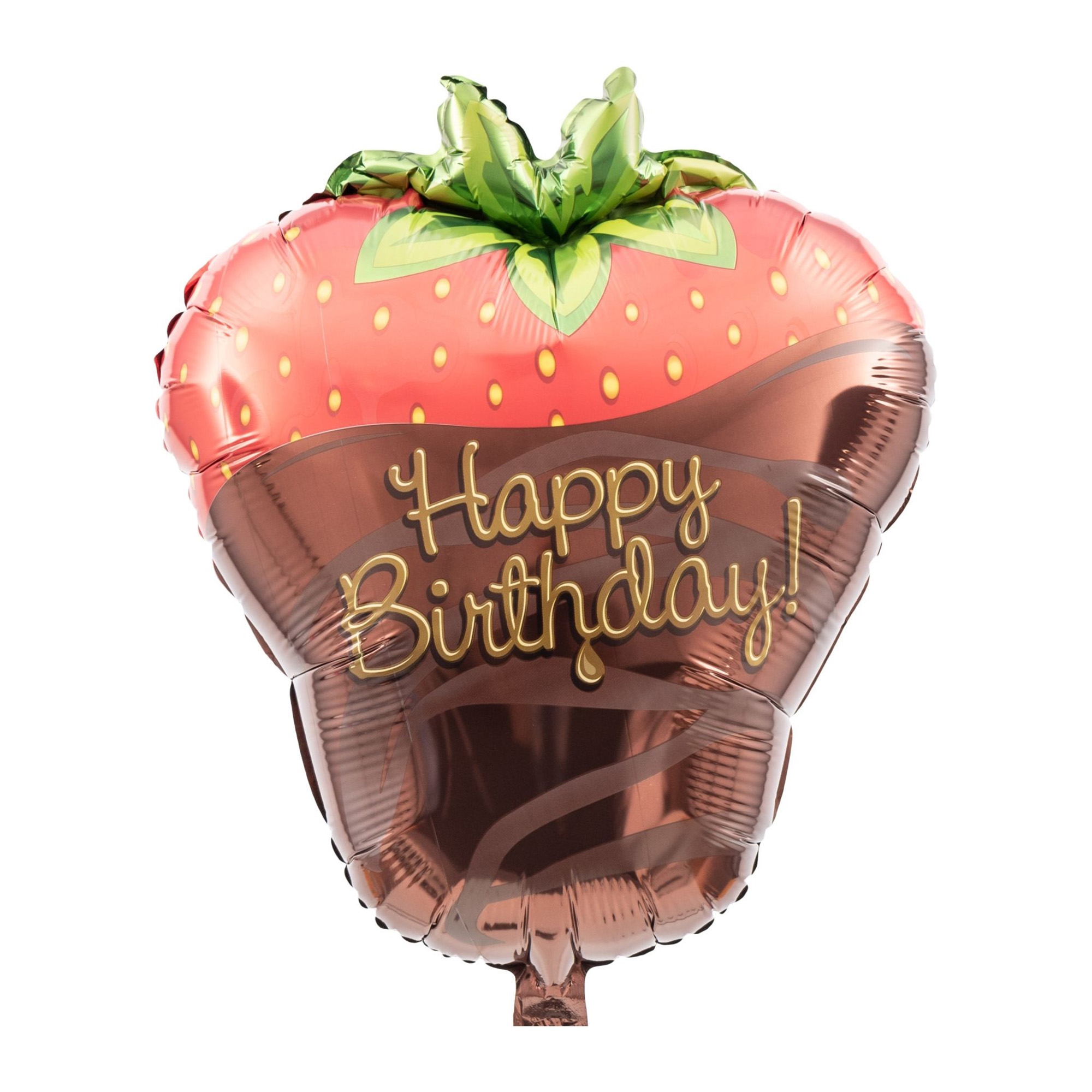 Folienballon Erdbeere "Happy Birthday" 45cm