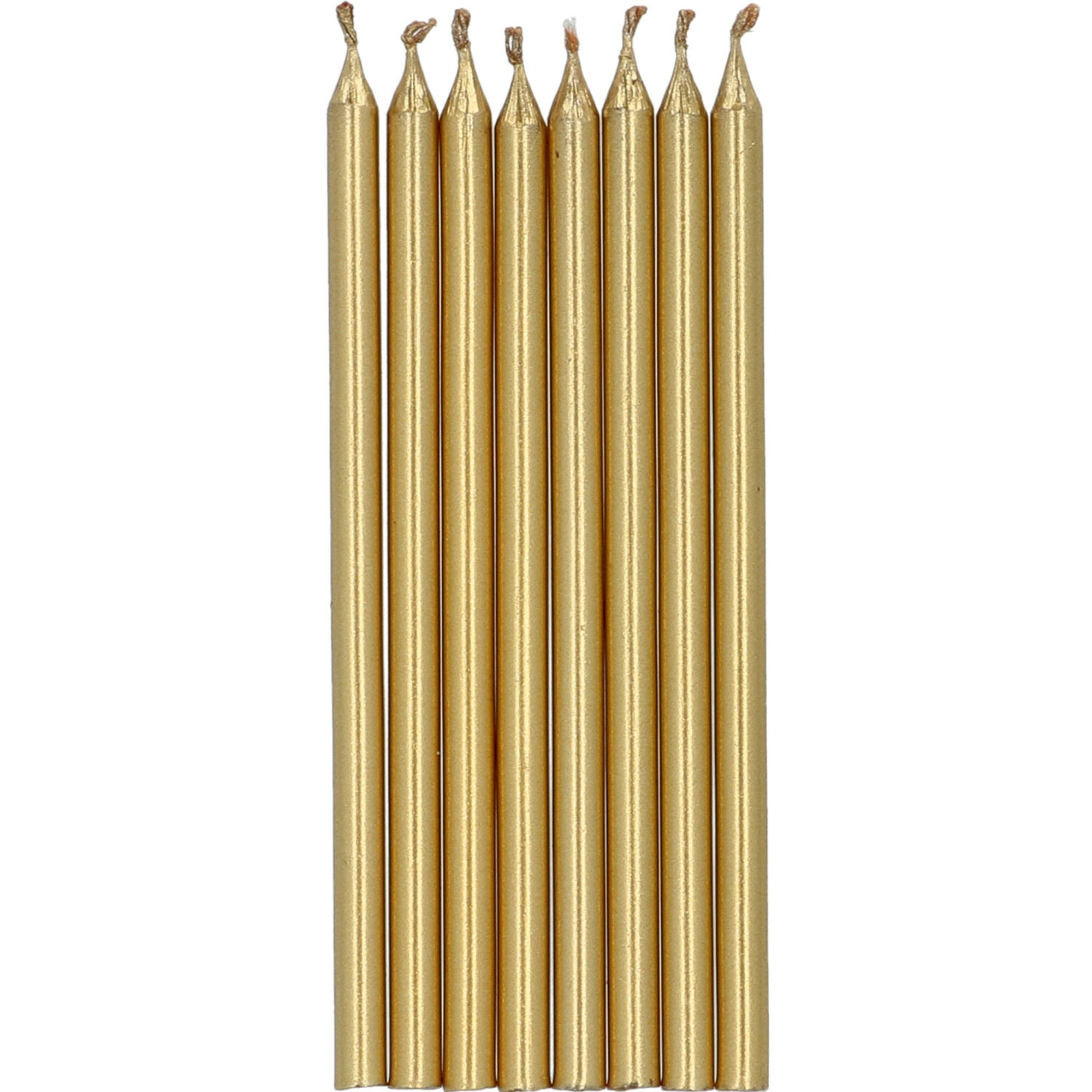 24 Kuchenkerzen "Gold" 10cm