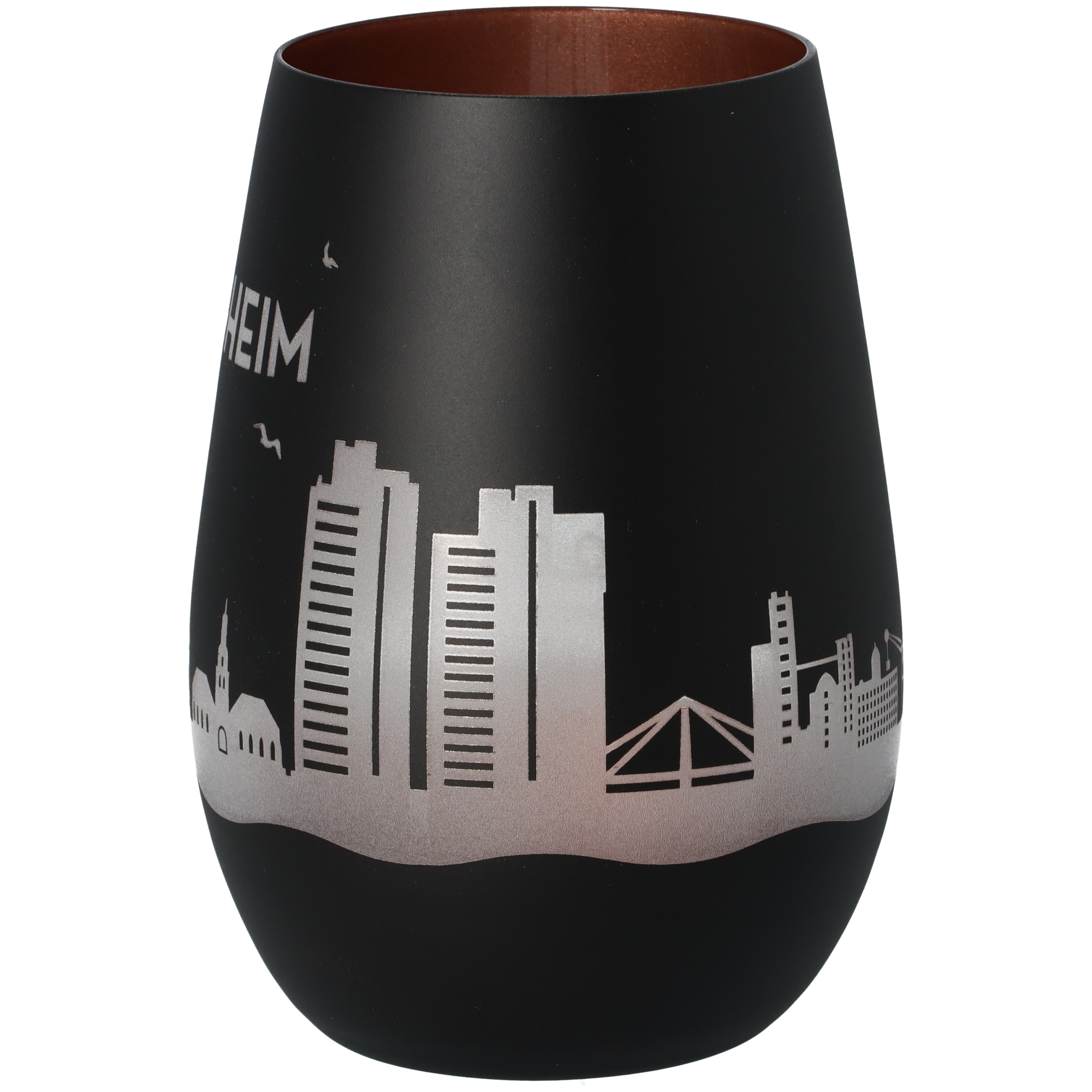 Windlicht Skyline Mannheim Schwarz/Bronze Töpferei, Krug, Vase