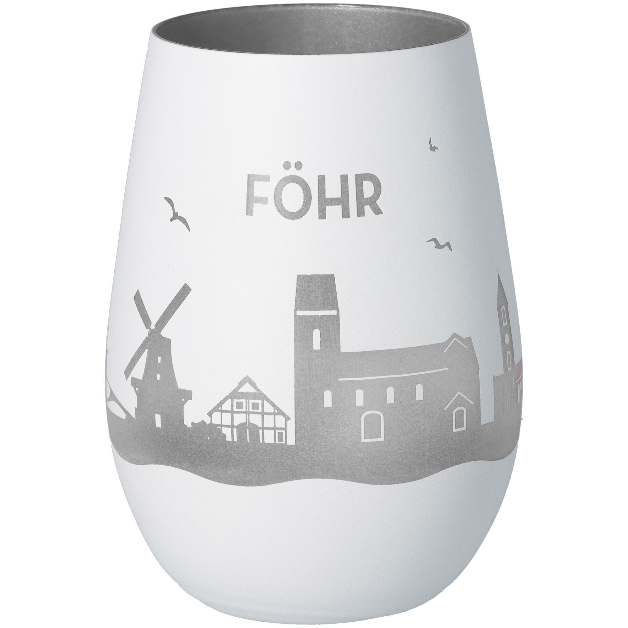 Windlicht Skyline Föhr Weiß/Silber Windlicht Skyline Föhr Weiß/Silber