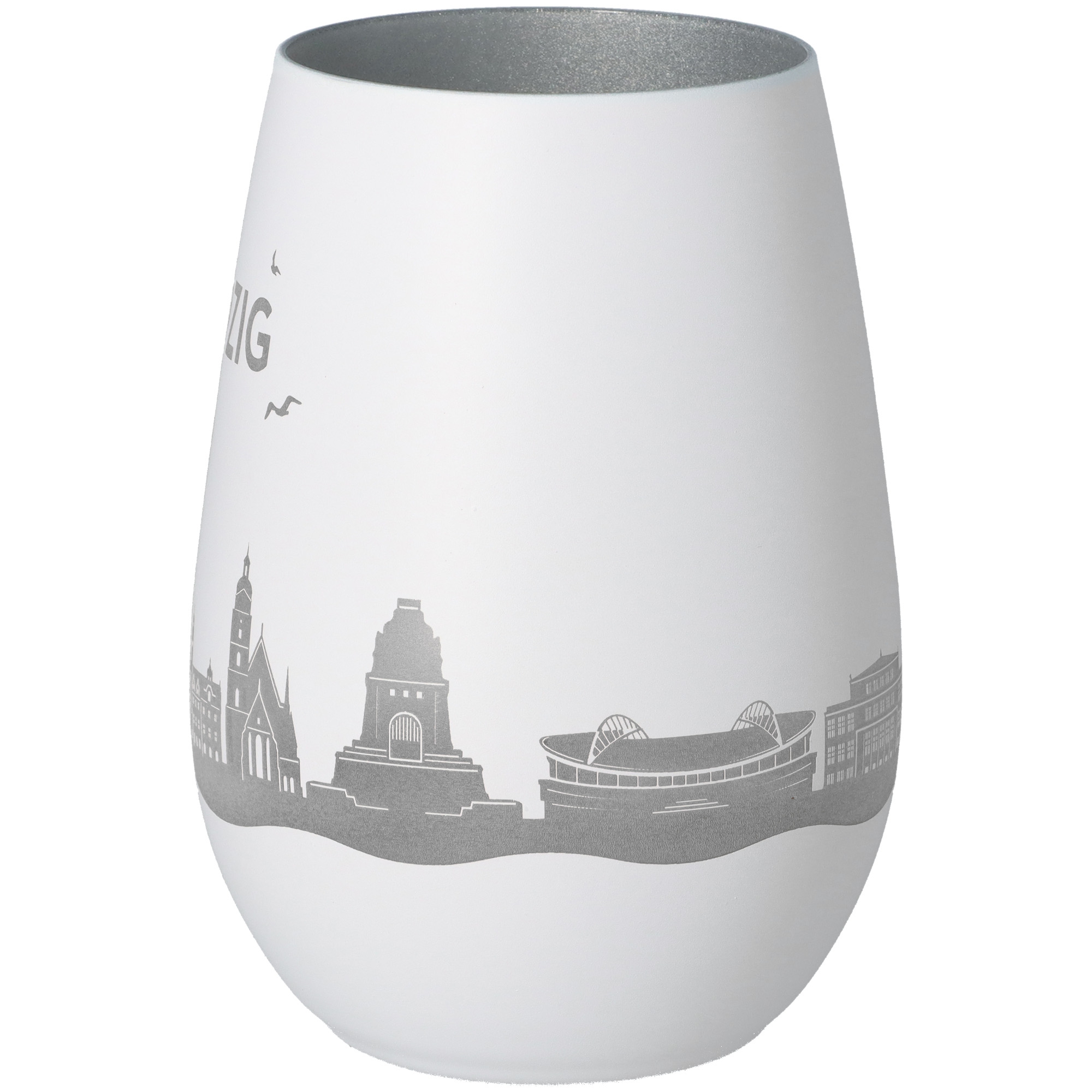 Windlicht Skyline Leipzig Weiß/Silber Windlicht Skyline Leipzig Weiß/Silber