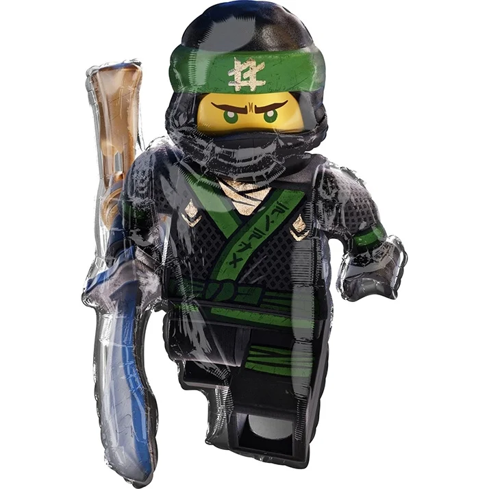 Lego Figur, Ninja, Schwert, Green Bandana, Schwarz-Grün