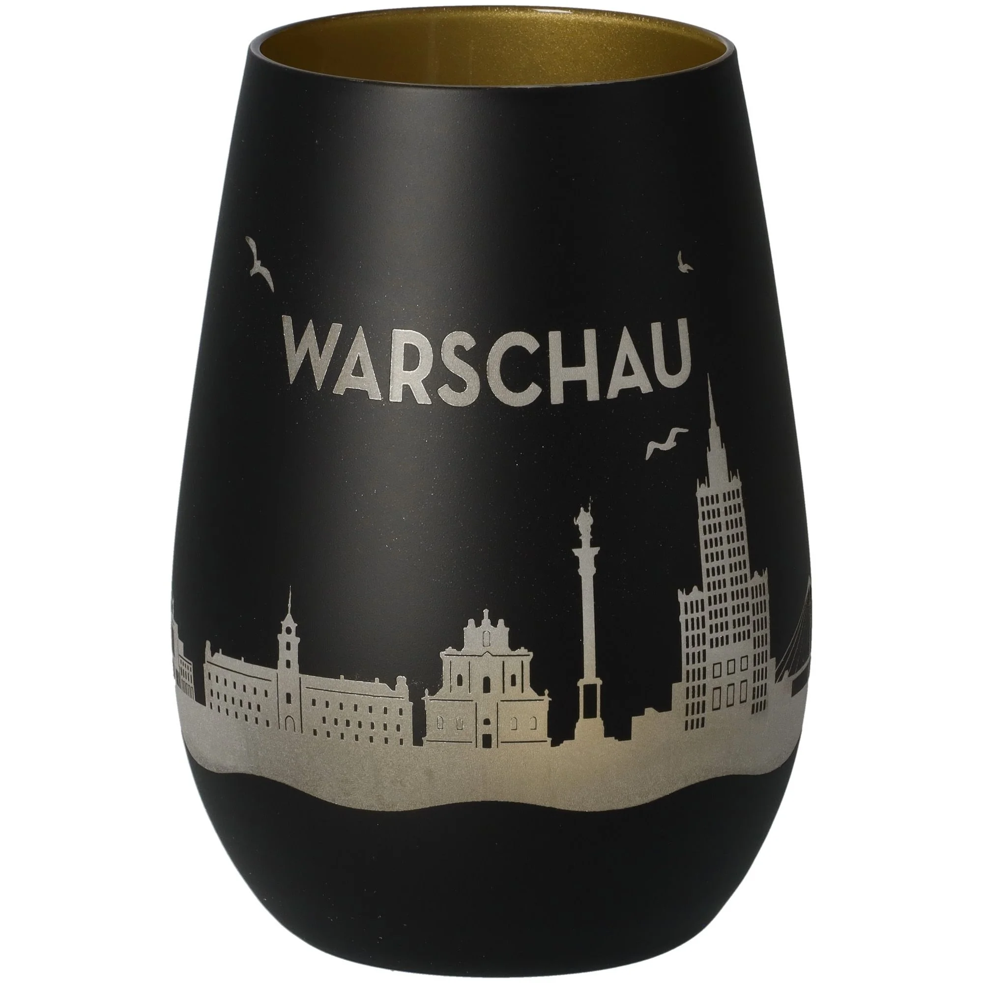Goodtimes Windlicht Skyline Warschau Schwarz/Gold