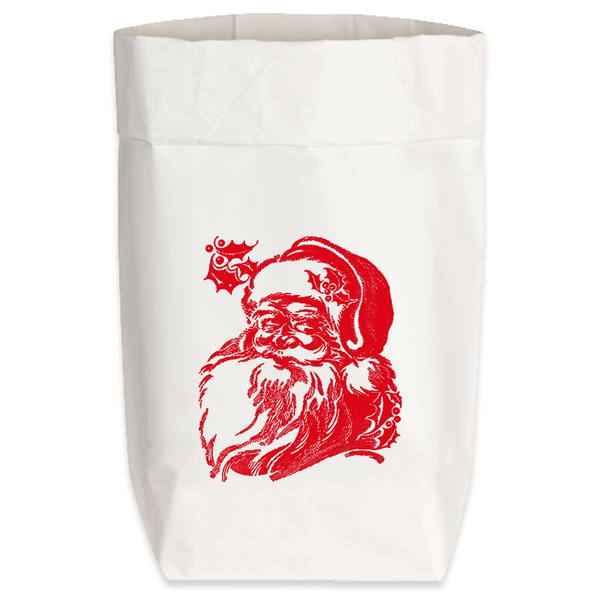 Papiertüte "Weihnachtsmann" Rot Tasche, Papier