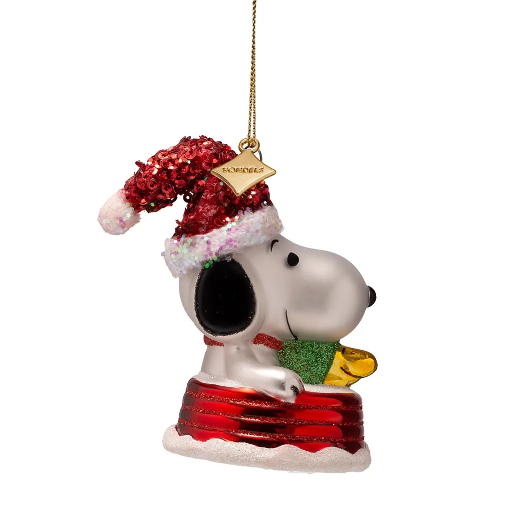 Weihnachtsornament, Schneemann, Schlittenteller, Glitzer, Hänger