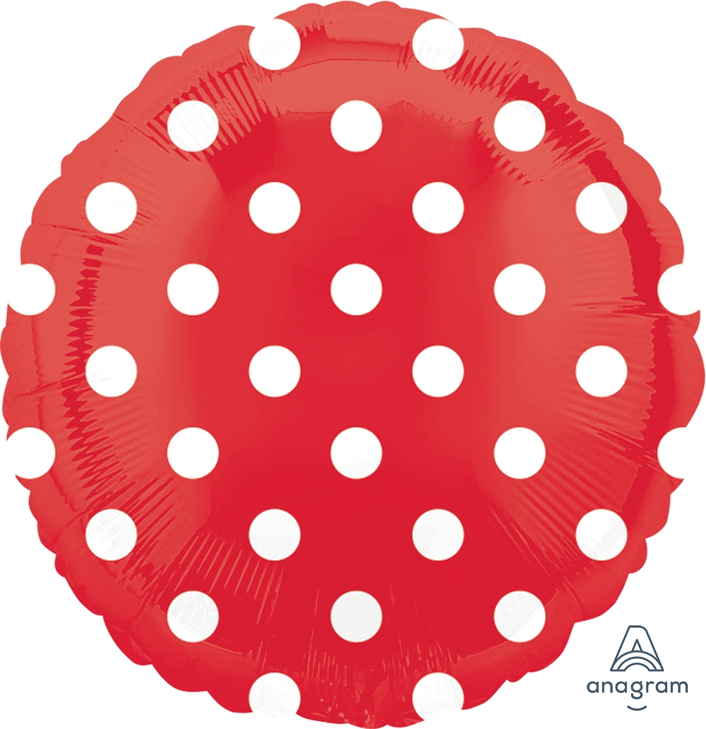 Folienballon Rot Polka Dots 43cm