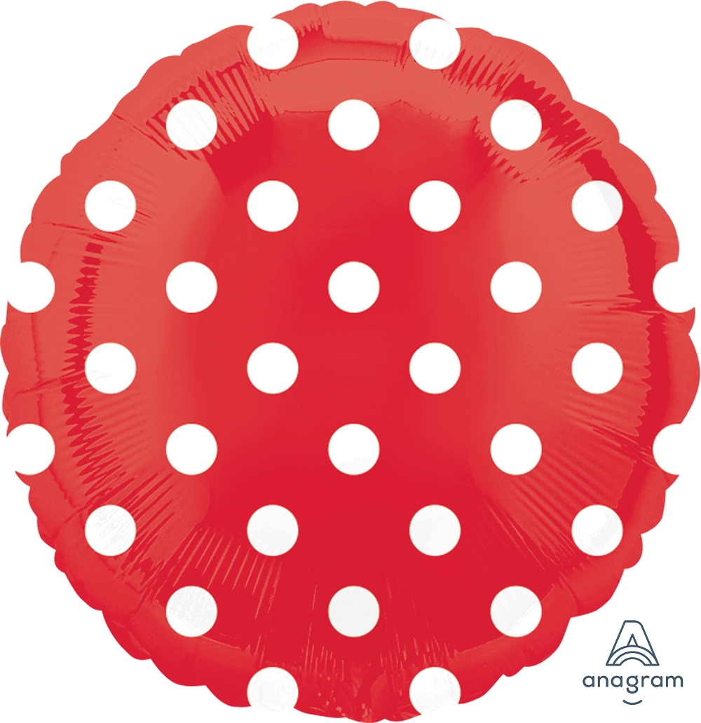 Folienballon Rot Polka Dots 43cm Folienballon Rot Polka Dots 43cm