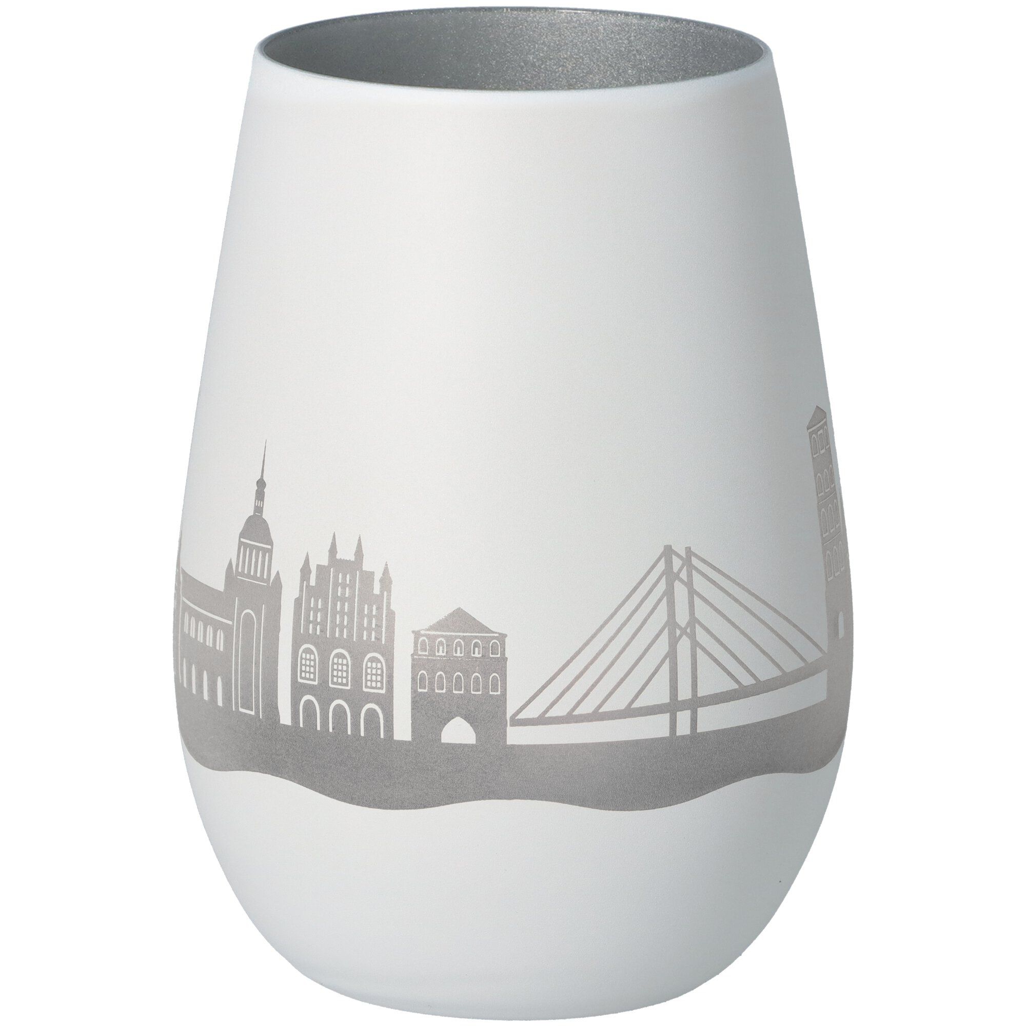 Windlicht Skyline Stralsund Weiß/Silber Windlicht Skyline Stralsund Weiß/Silber