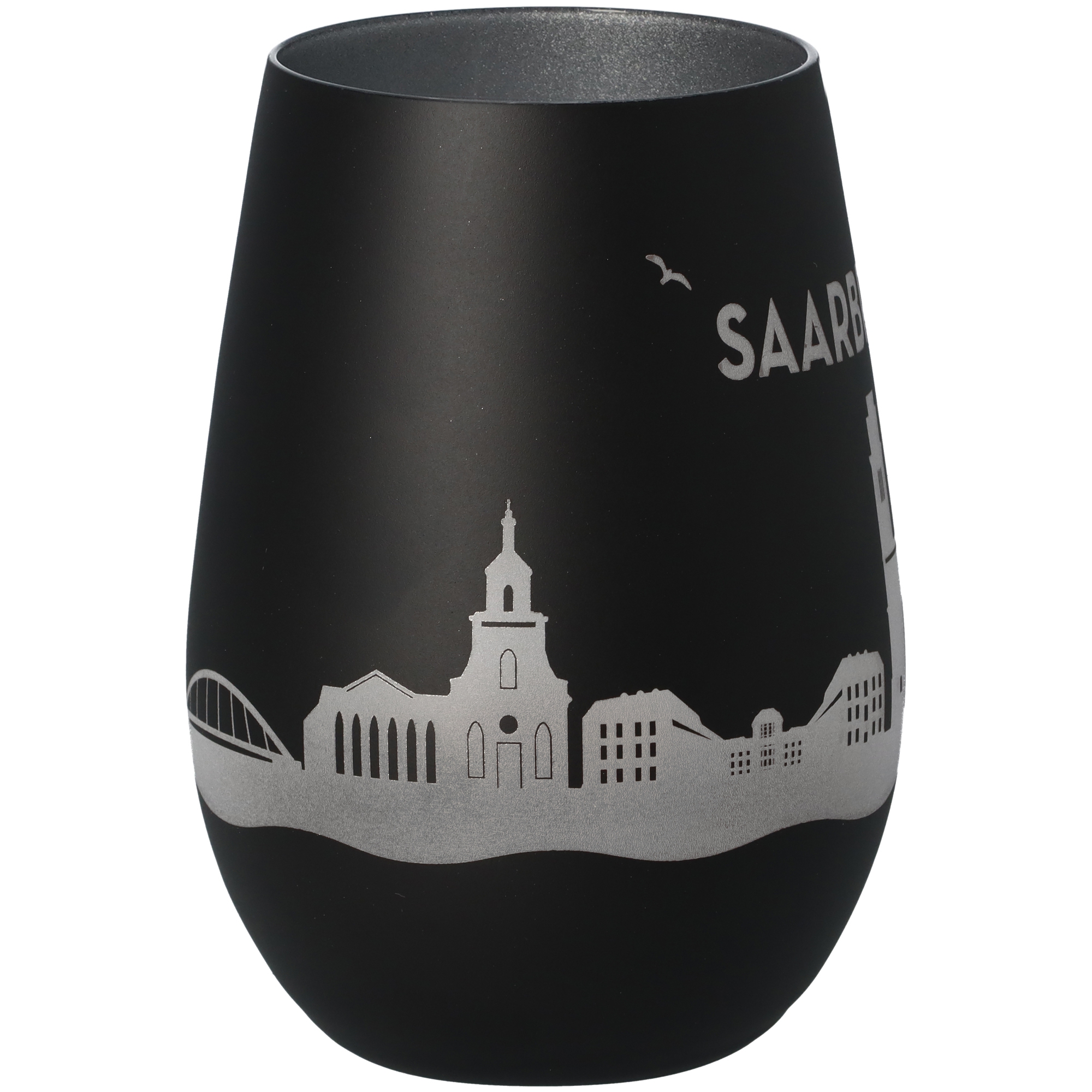 Windlicht Skyline Saarbrücken Schwarz/Silber Windlicht Skyline Saarbrücken Schwarz/Silber
