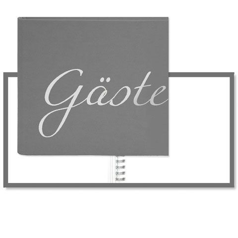 Spiral-Gästebuch "Gäste" Grau