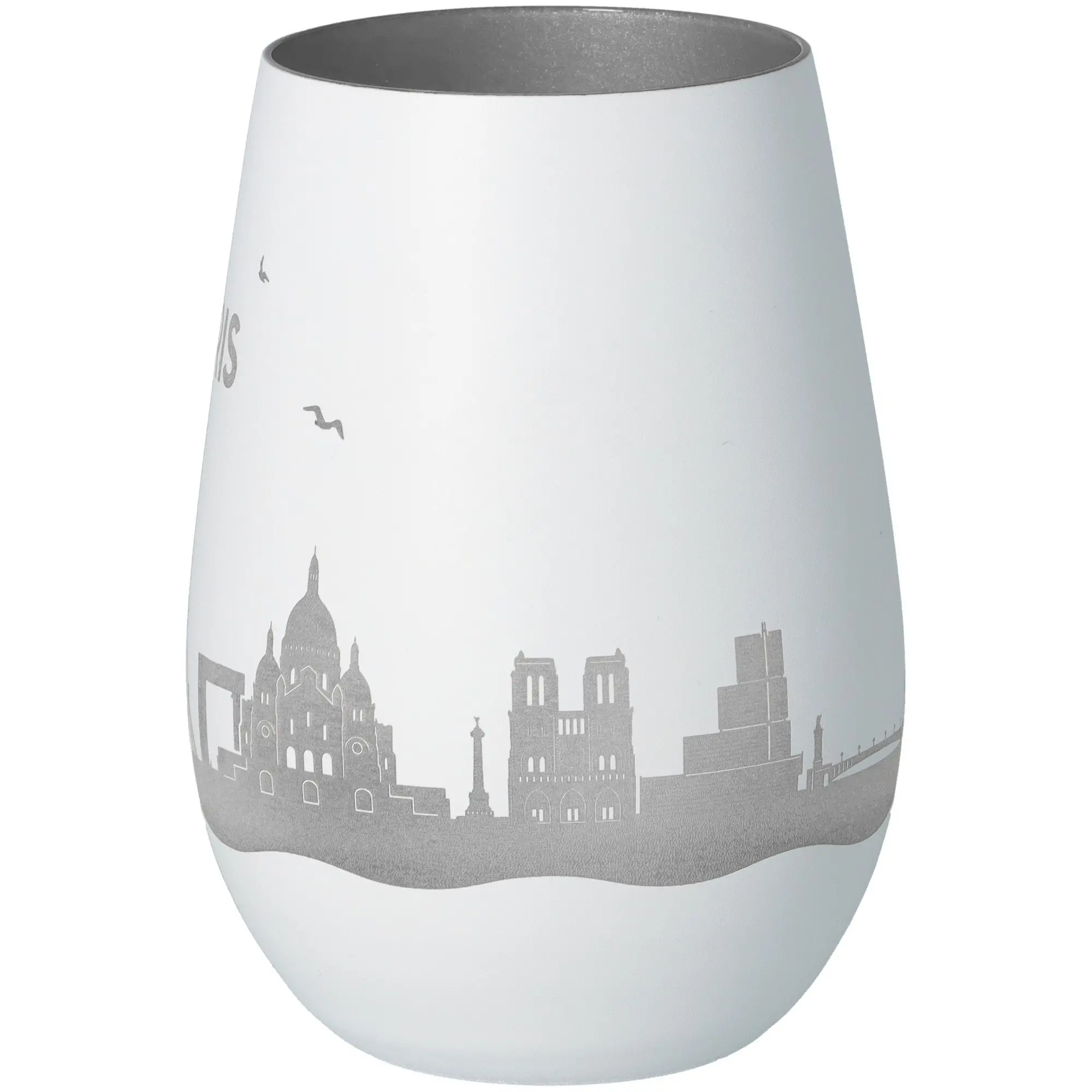 Windlicht Skyline Paris Weiß/Silber