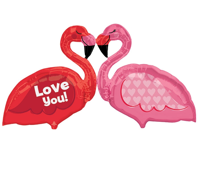 Anagram Folienballon Love Flamingos 117cm