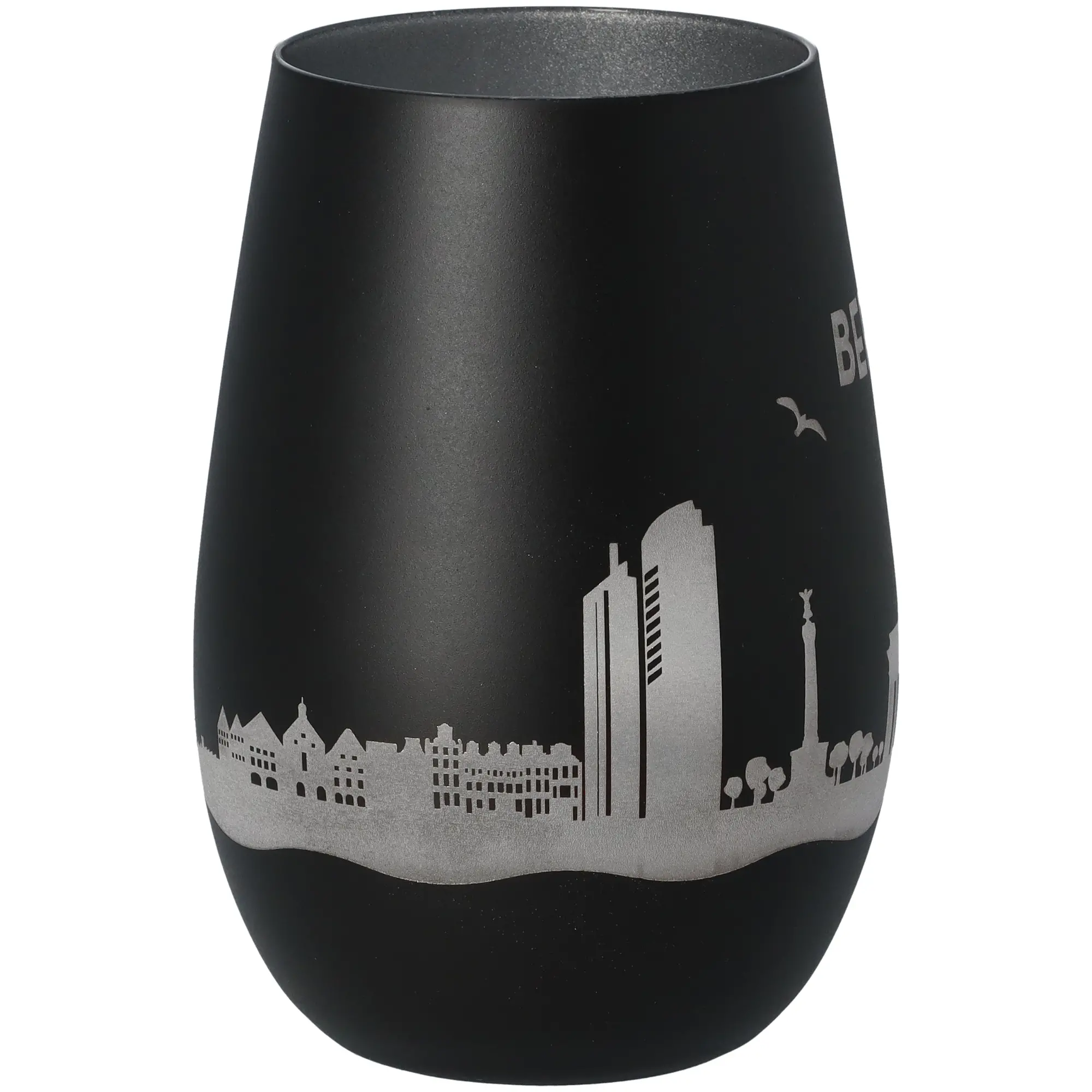 Windlicht Skyline Berlin Schwarz/Silber