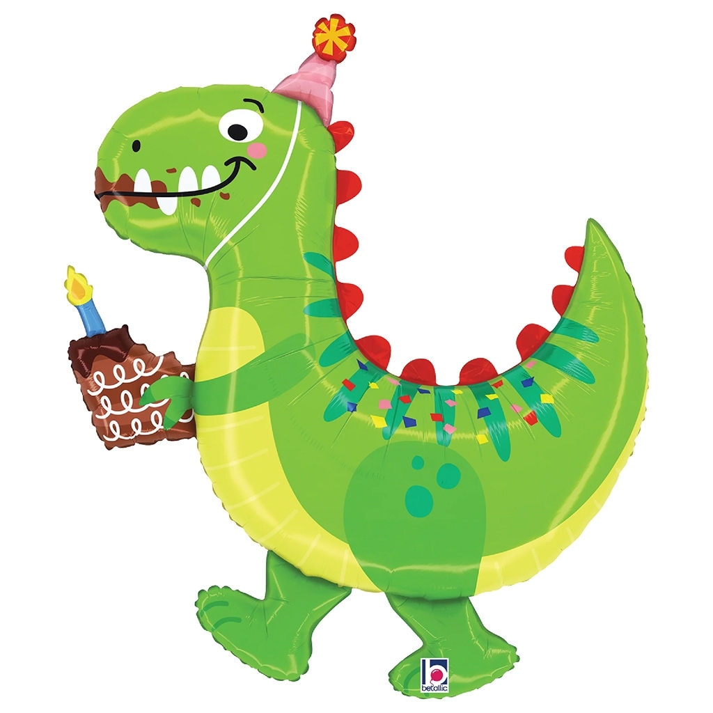 Folienballon Herz "Party Dino" 102cm