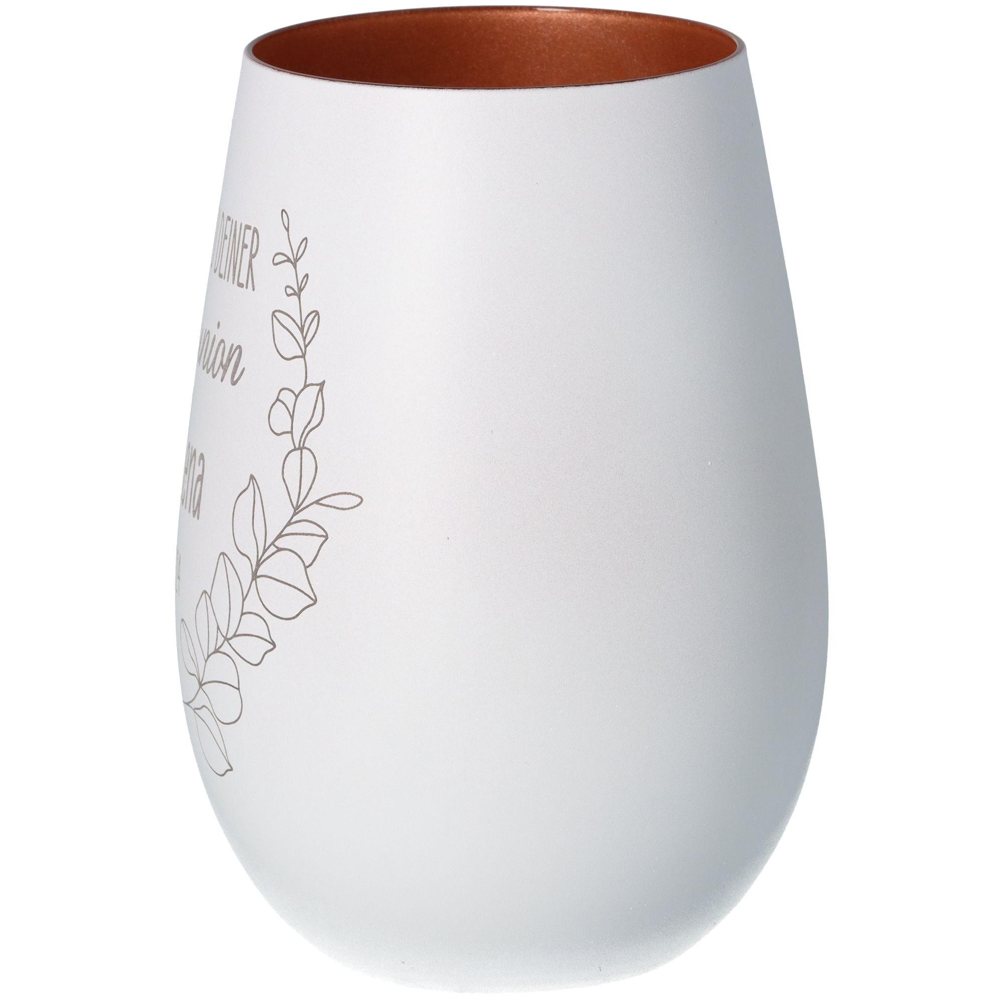 Windlicht Kommunion Weiß/Bronze "Name + Datum" Windlicht Kommunion Weiß/Bronze "Name + Datum"