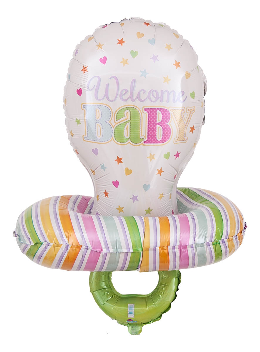 Folienballon Schnuller Welcome Baby 55x73cm