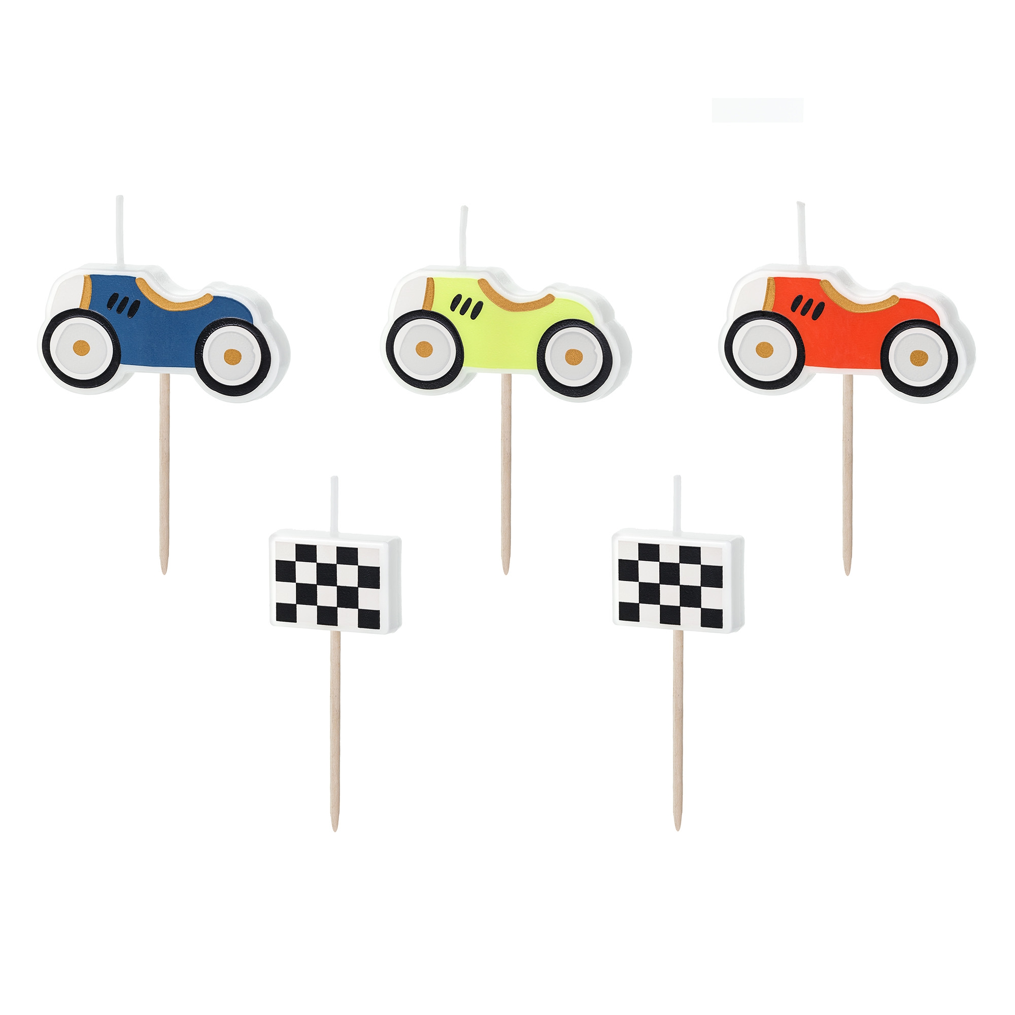 5 Kuchenkerzen "Rennautos" 5 Kuchenkerzen "Rennautos"