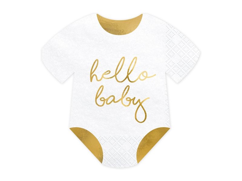 20 Servietten Babystrampler "Hello Baby"