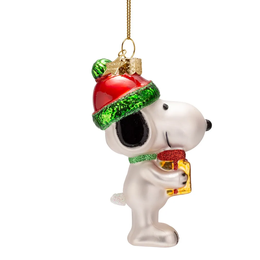 Vondels Weihnachtskugel "Snoopy mit Geschenk"