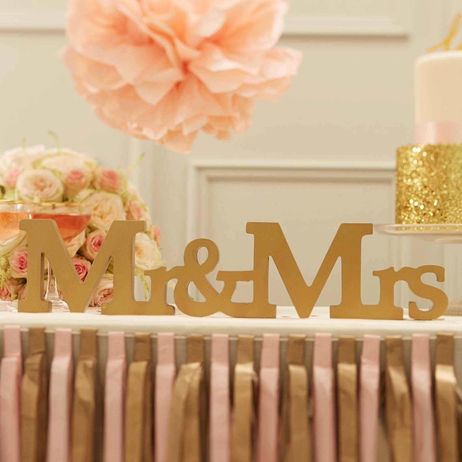 Pastel Perfection - Mr & Mrs Holzaufsteller Gold Pastel Perfection - Mr & Mrs Holzaufsteller Gold