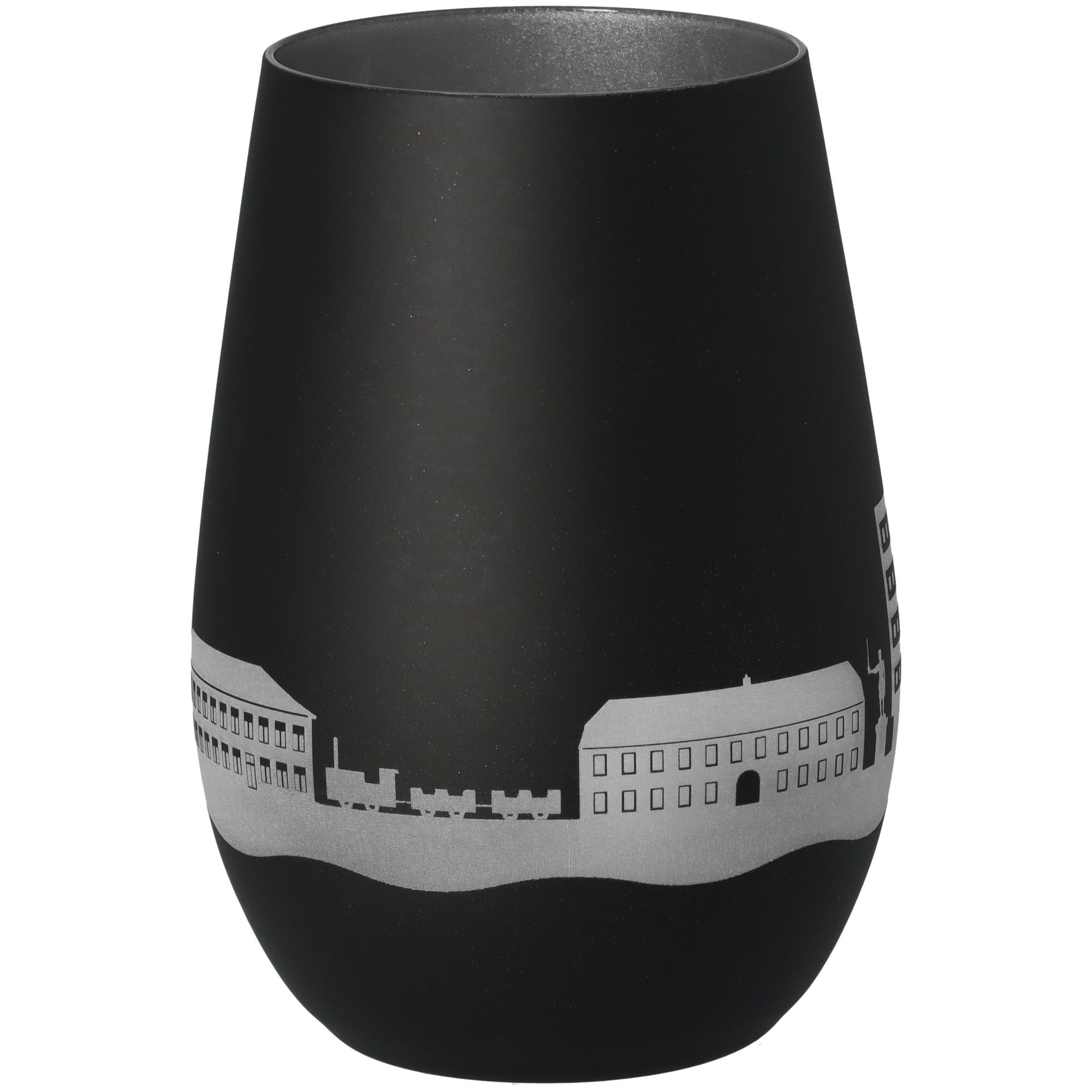 Windlicht Skyline Bad Bramstedt Schwarz/Silber Krug, Töpferei, Vase