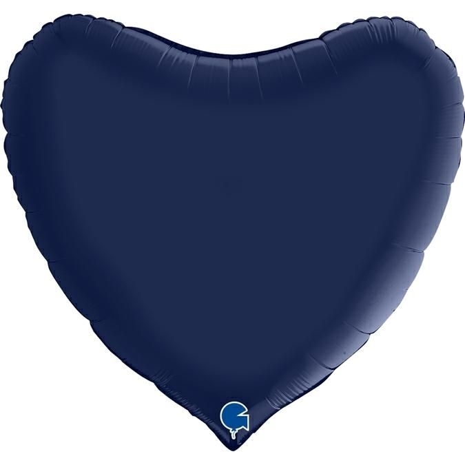 Folienballon "Herz" Satin Dunkelblau, 90cm Folienballon "Herz" Satin Dunkelblau, 90cm