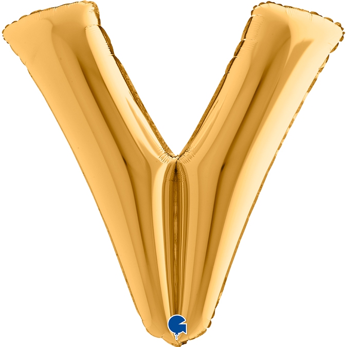 Folienballon Buchstabe V Gold 100cm Folienballon Buchstabe V Gold 100cm