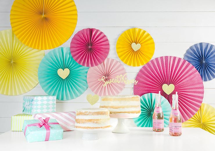 6 Cake Topper "Glitzerherzen", Gold 6 Cake Topper "Glitzerherzen", Gold