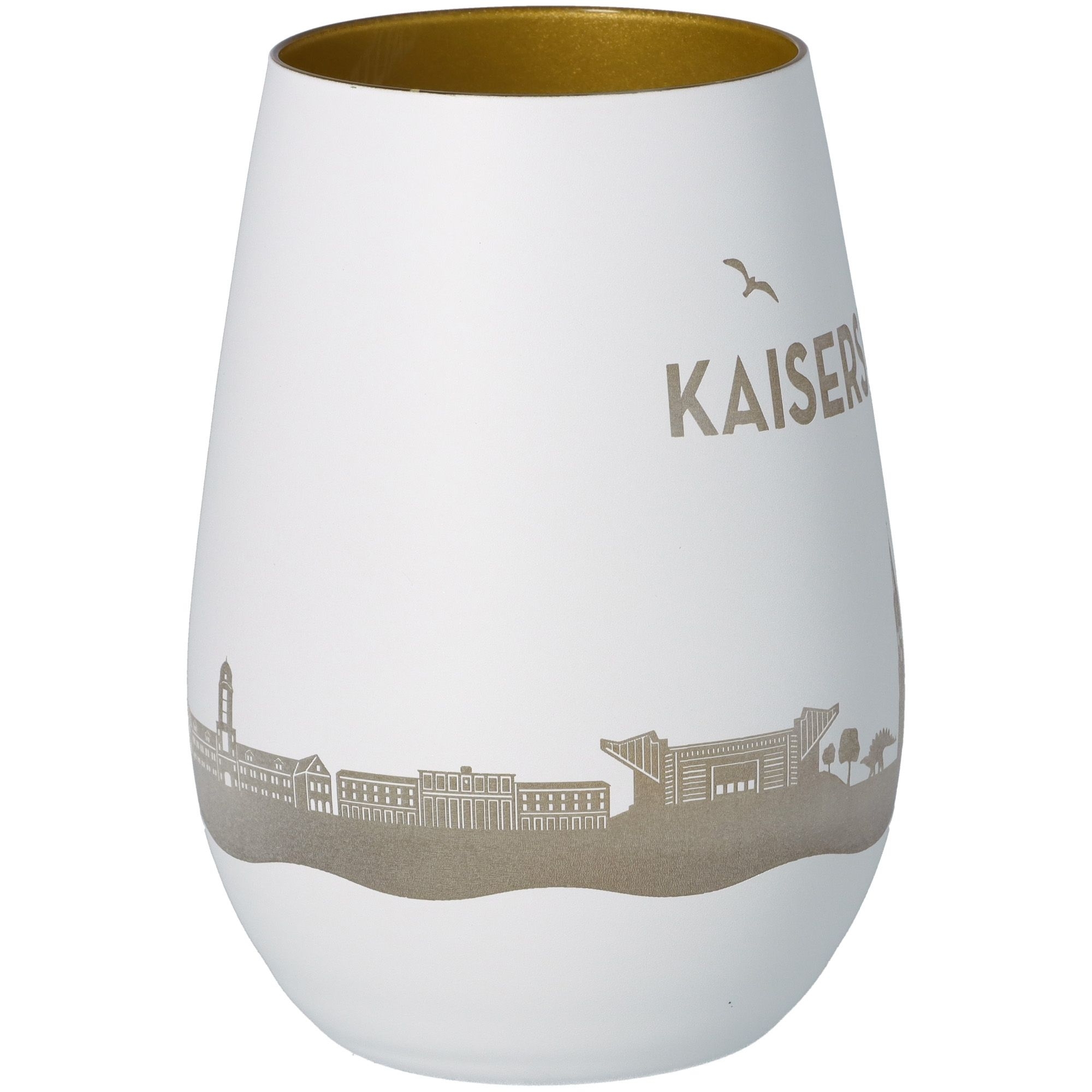 Windlicht Skyline Kaiserslautern Weiß/Gold Windlicht Skyline Kaiserslautern Weiß/Gold