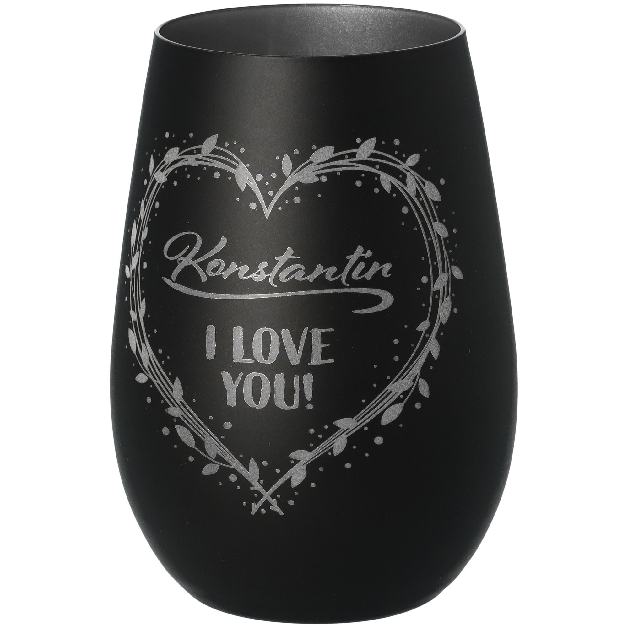 Windlicht I love you "Name" Schwarz/Silber Windlicht I love you "Name" Schwarz/Silber