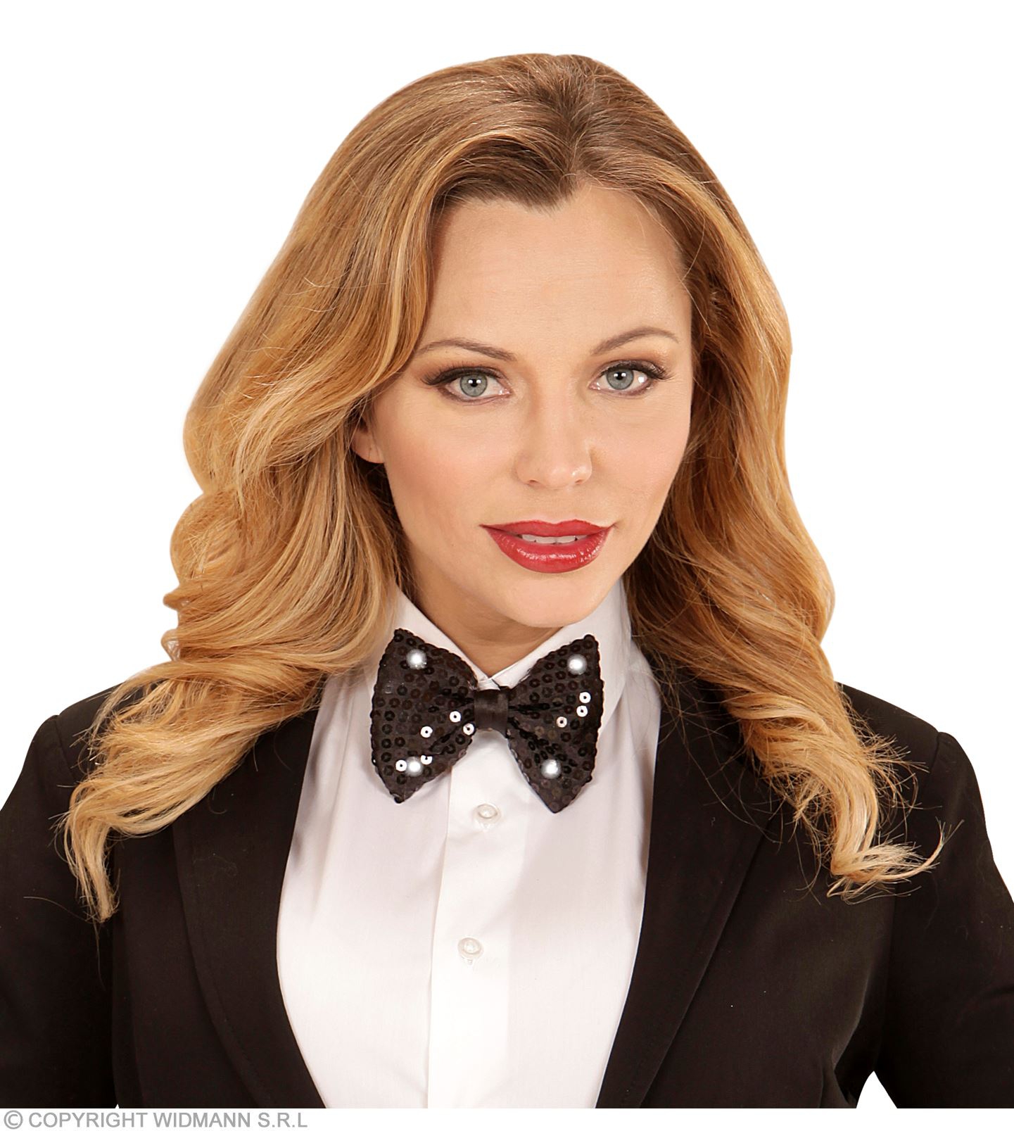 Pailettenfliege mit 4 LED Lichtern, Schwarz Pailettenfliege mit 4 LED Lichtern, Schwarz