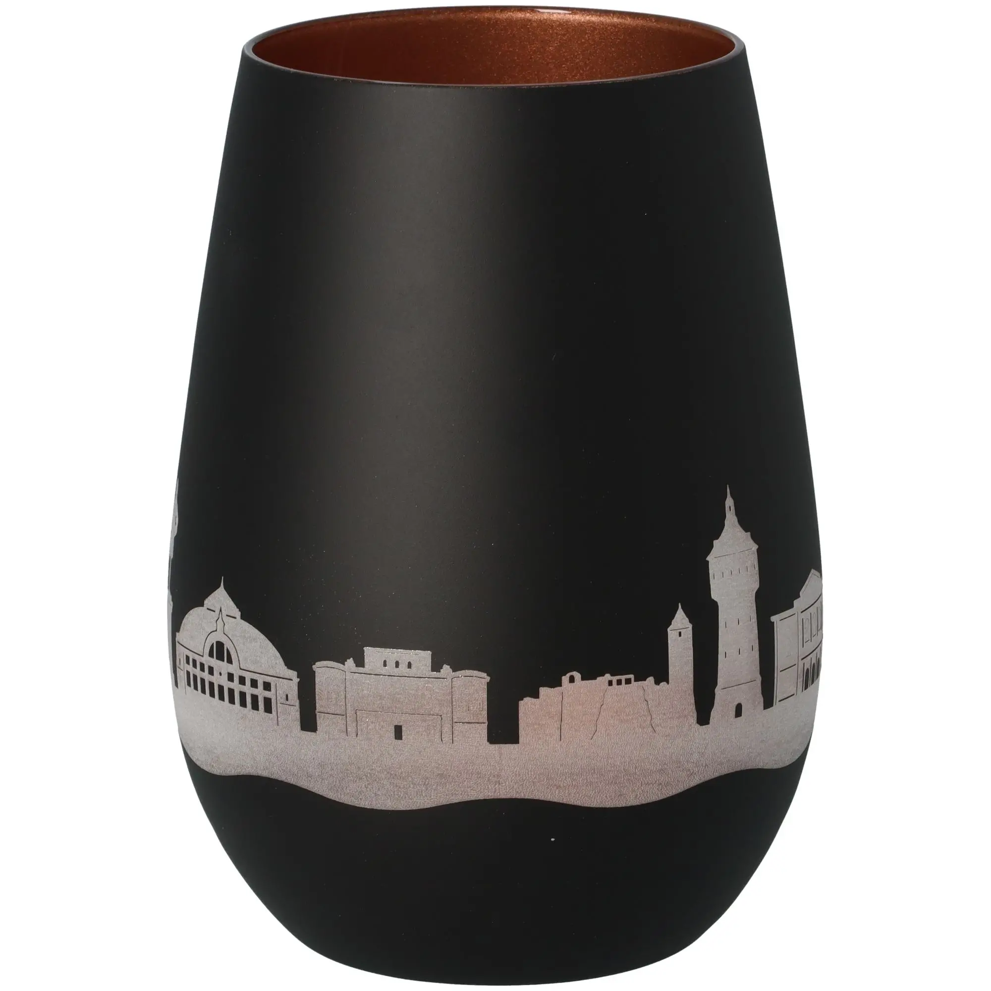 Windlicht Skyline Halle Schwarz/Bronze