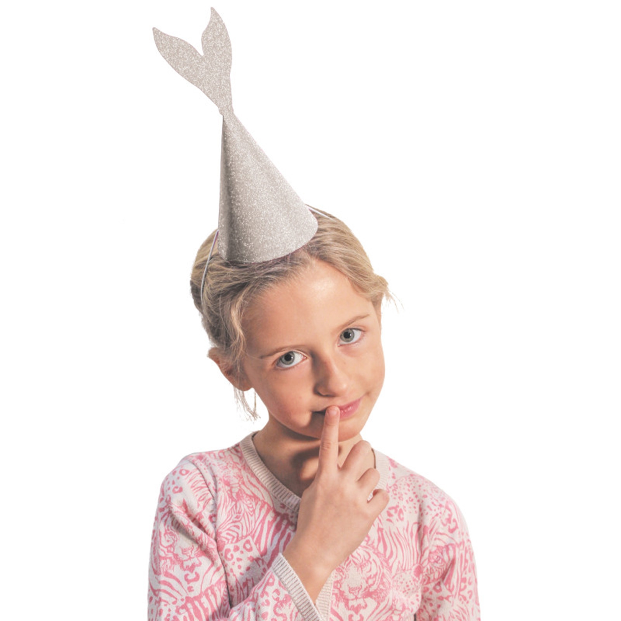 6 Glitzer Meerjungfrau-Flossen-Hütchen 6 Glitzer Meerjungfrau-Flossen-Hütchen