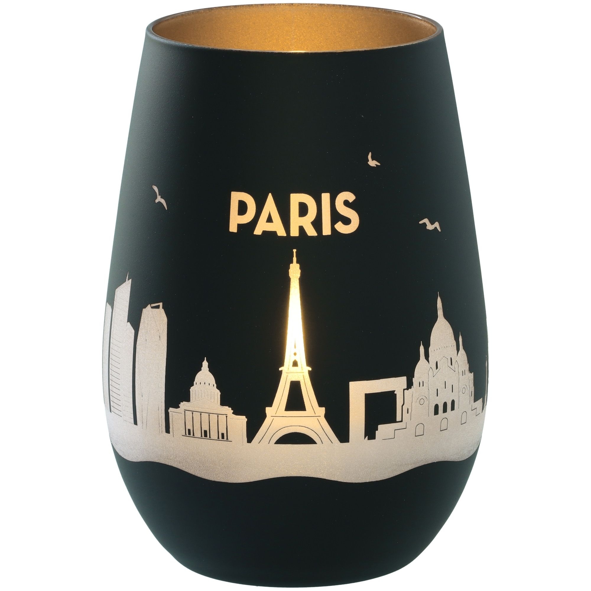 Windlicht Skyline Paris Schwarz/Silber Krug, Töpferei, Lampe