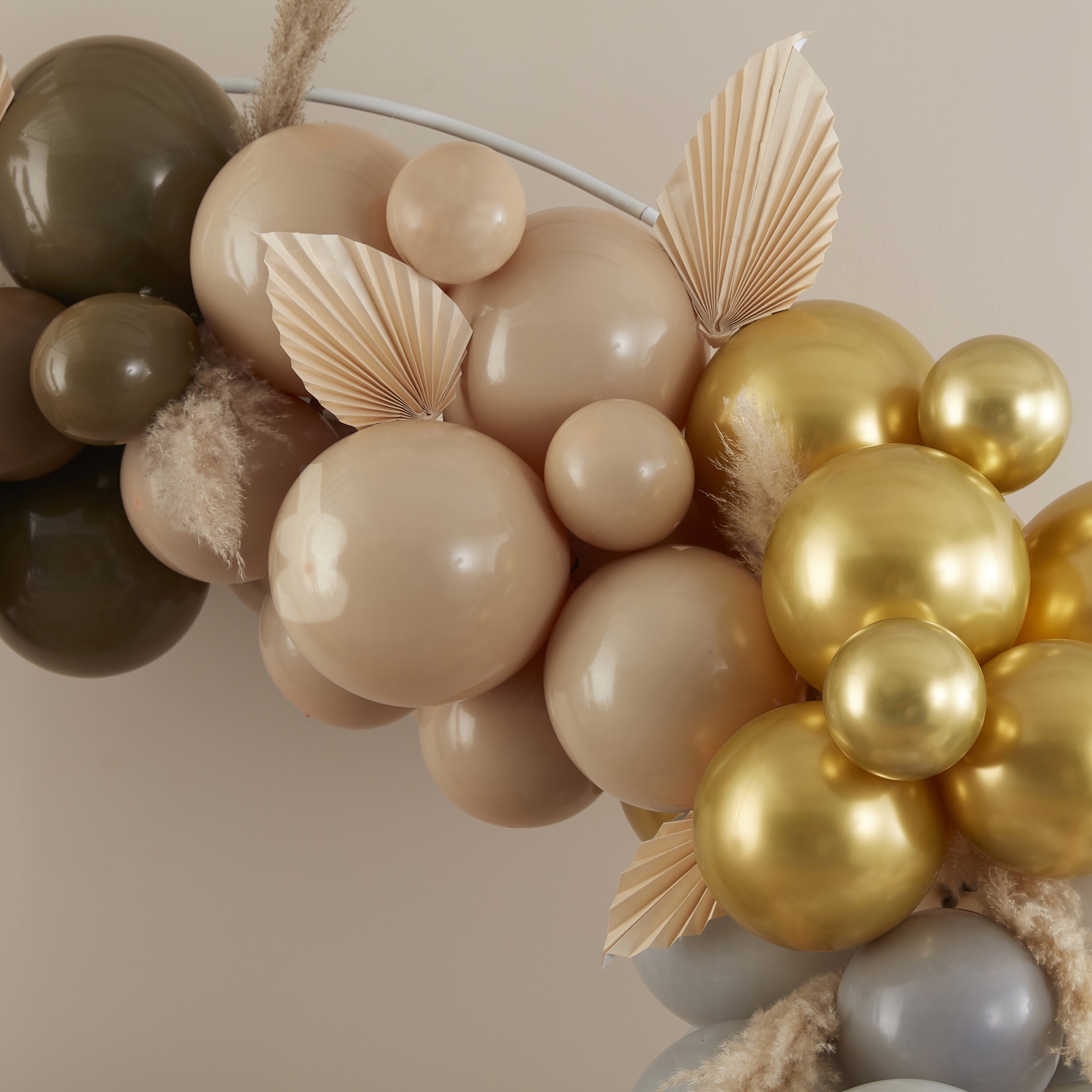 DIY Ballongirlande zum Selberbauen - Nude/Karamell/Braun/Gold/Grau/Weiß