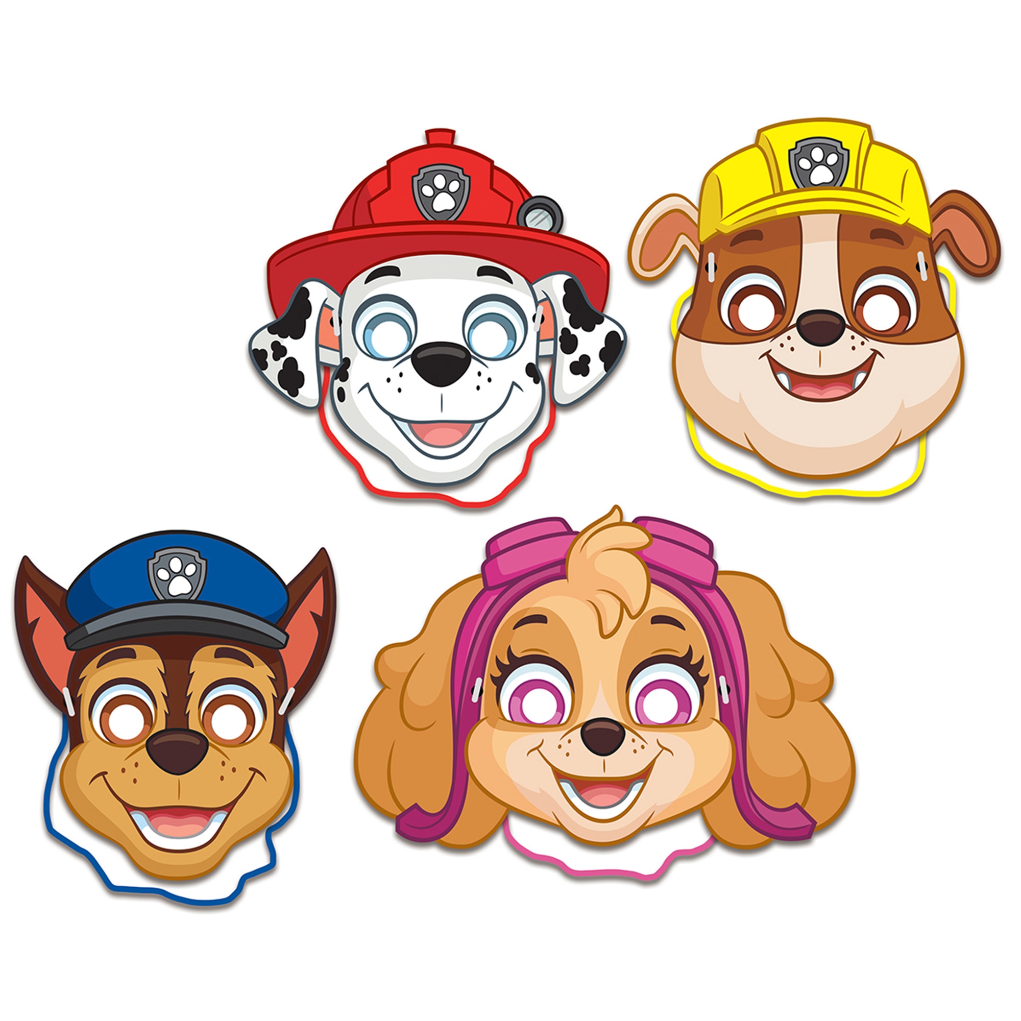 Paw Patrol - 4 Gesichtsmasken Gesicht, Kopf, Person