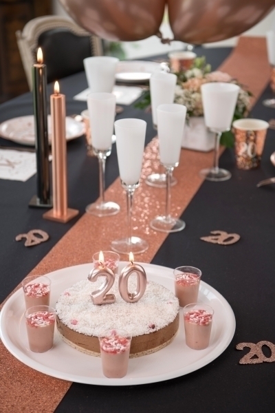 Zahlenkerze "5", Roségold
