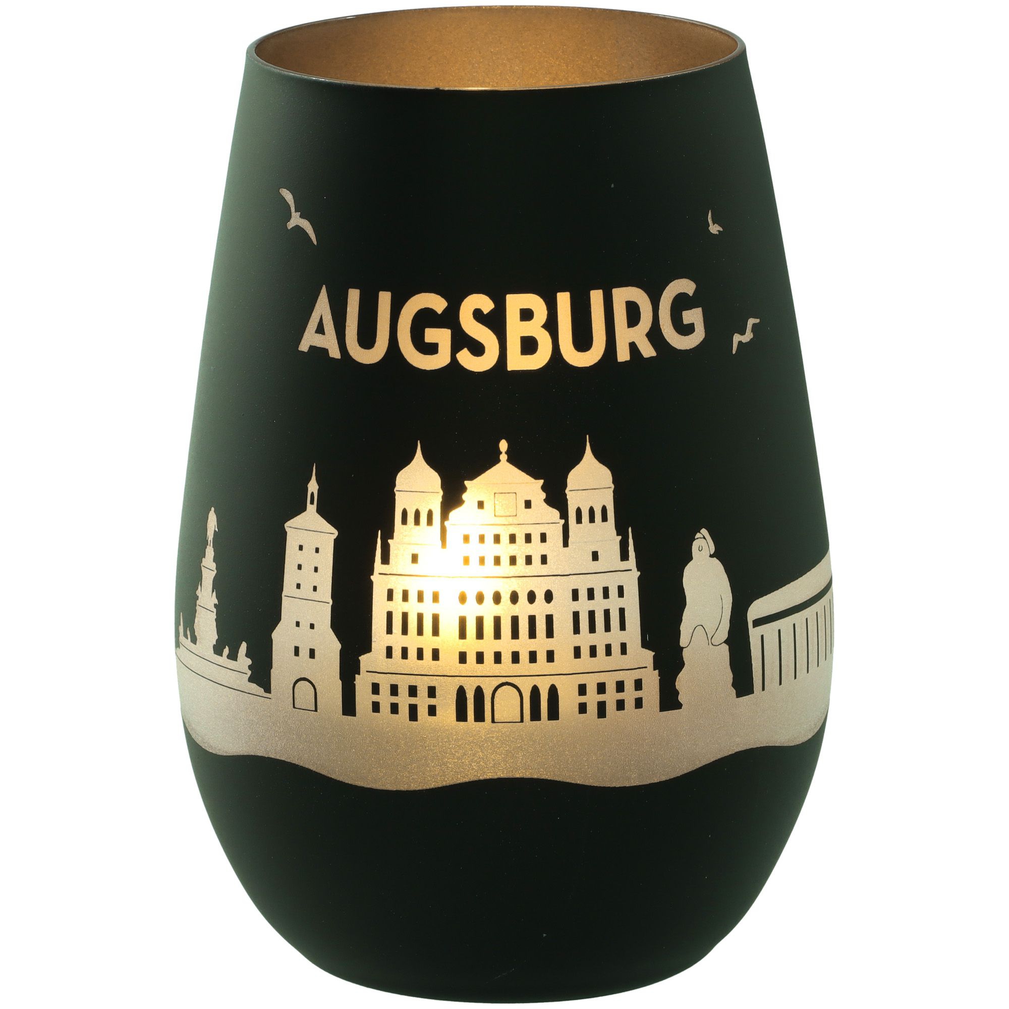 Windlicht Skyline Augsburg Schwarz/Silber Windlicht Skyline Augsburg Schwarz/Silber