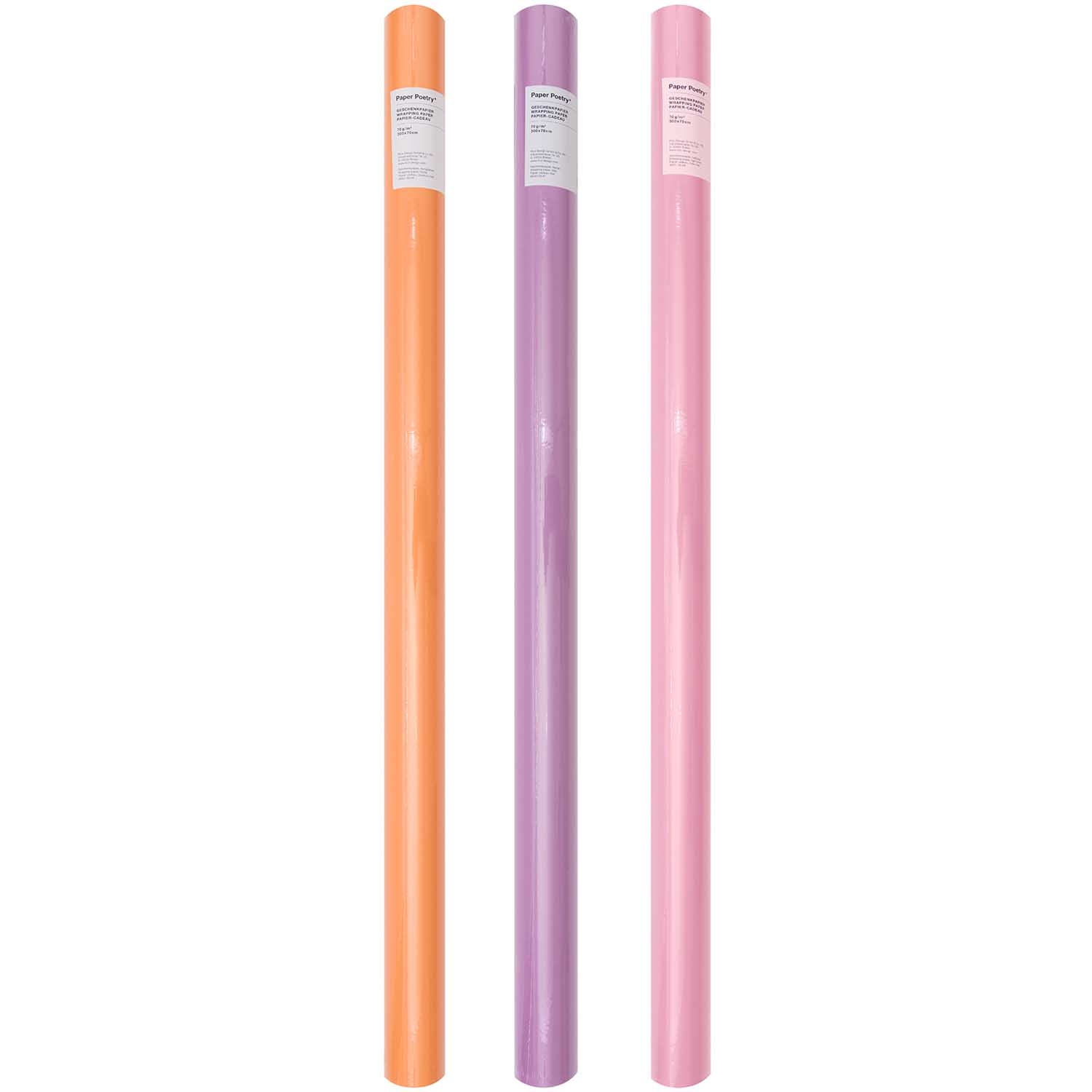 Geschenkpapier auf Rolle, Orange 3m