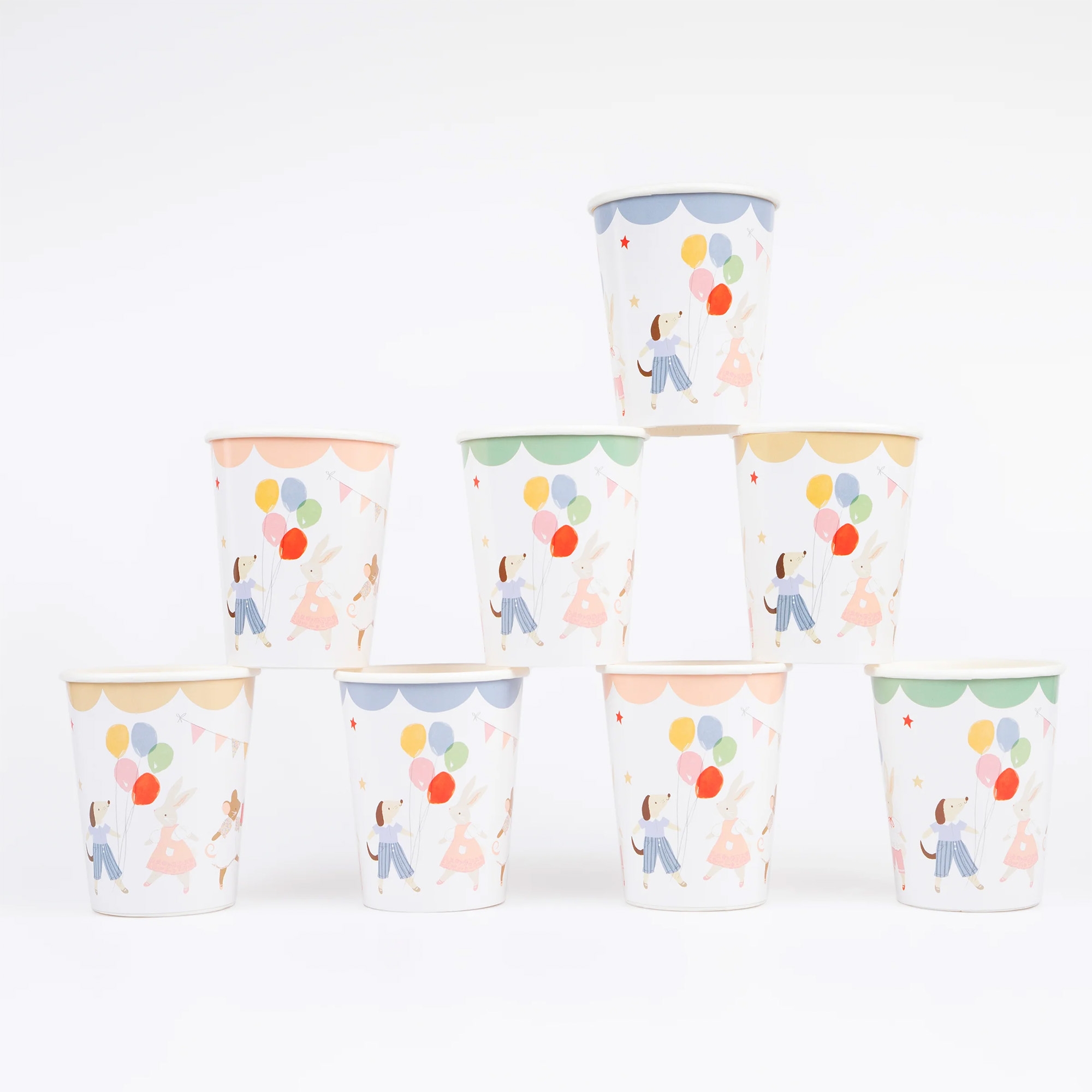 Meri Meri - 8 Pappbecher "Animal Friends" Porzellan, Töpferei, Tasse, Band, Topf